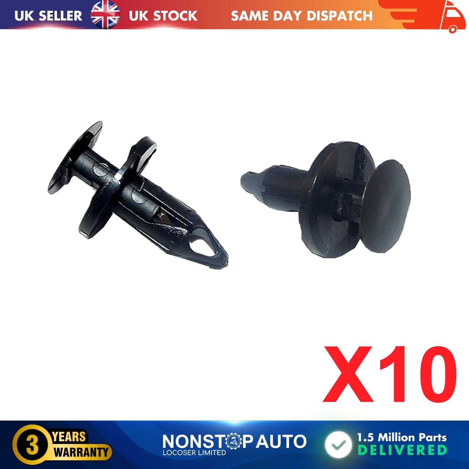 AUDI SEAT VW FORD RENAULT CHRYSLER G.M. Bumper Front Grill Panel Trim Clips Audi-Seat-VW: 8E0825267, Ford: 1039463, Renault: 7701049271, GM: 21030249, Chrysler: 6503598, Ford: N807389S
