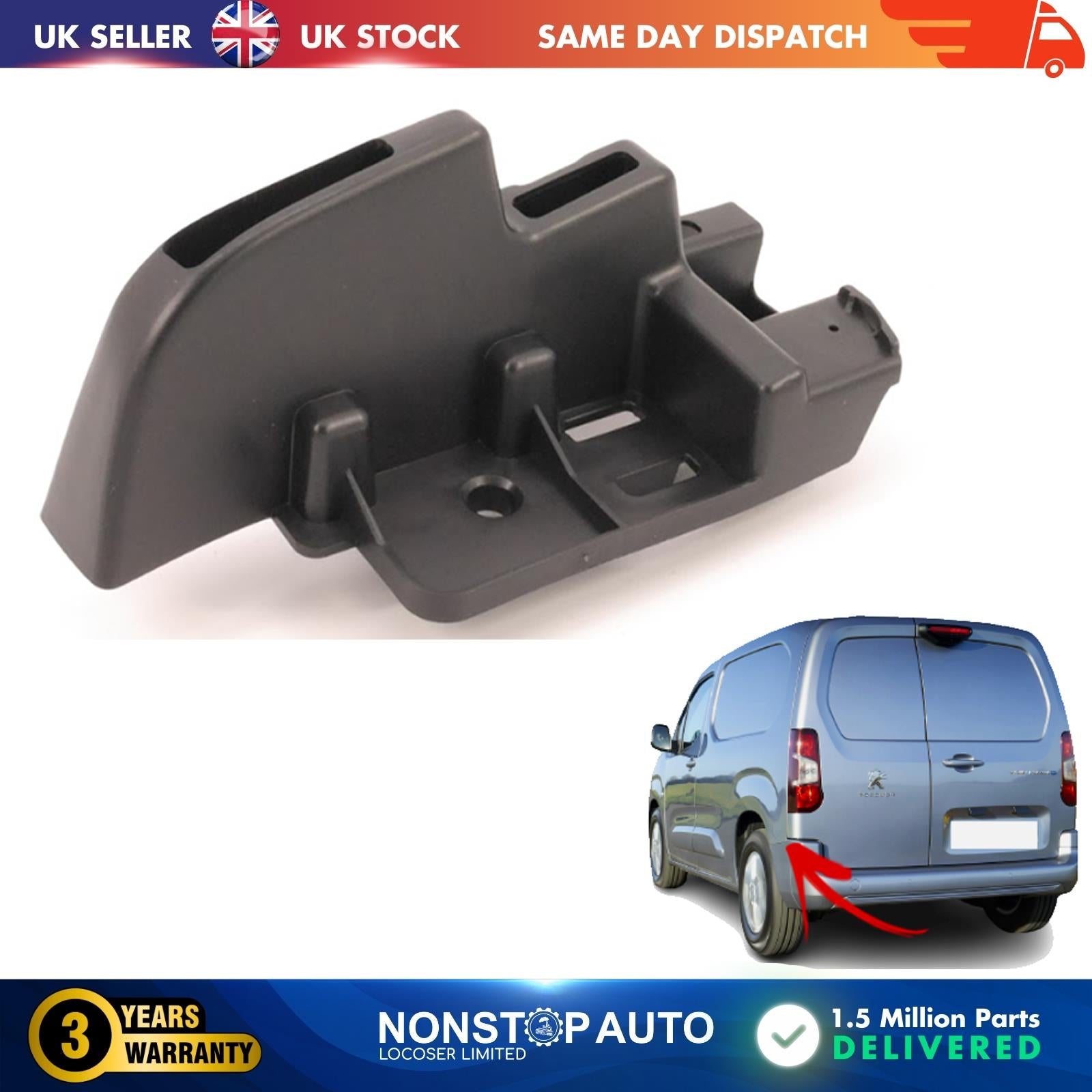 REAR BUMPER BRACKET LEFT FOR CITROEN BERLINGO VAUXHALL COMBO PEUGEOT PARTNER RIFTER TOYOYA PROACE FIAT DOBLO 9816808580