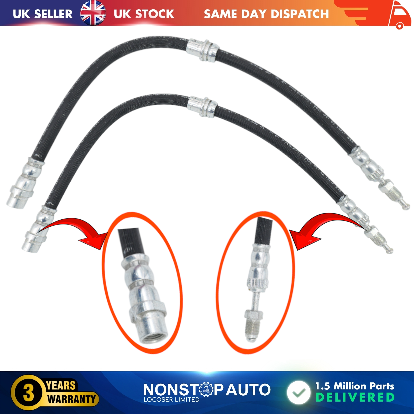 2X Front Brake Hose Pipe For BMW 1 F40 2 F44 F46 F46 X1 F48 X2 F39 MINI CLUBMAN (F54) MINI COUNTRYMAN (F60) 34306854263