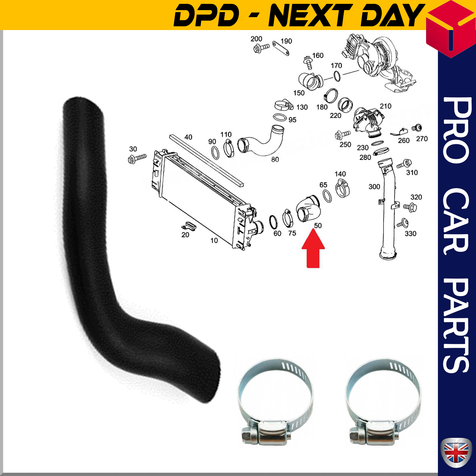 TURBO INTERCOOLER HOSE PIPE FOR  MERCEDES  Sprinter 3-t 4,6-t 5-t  9065283382