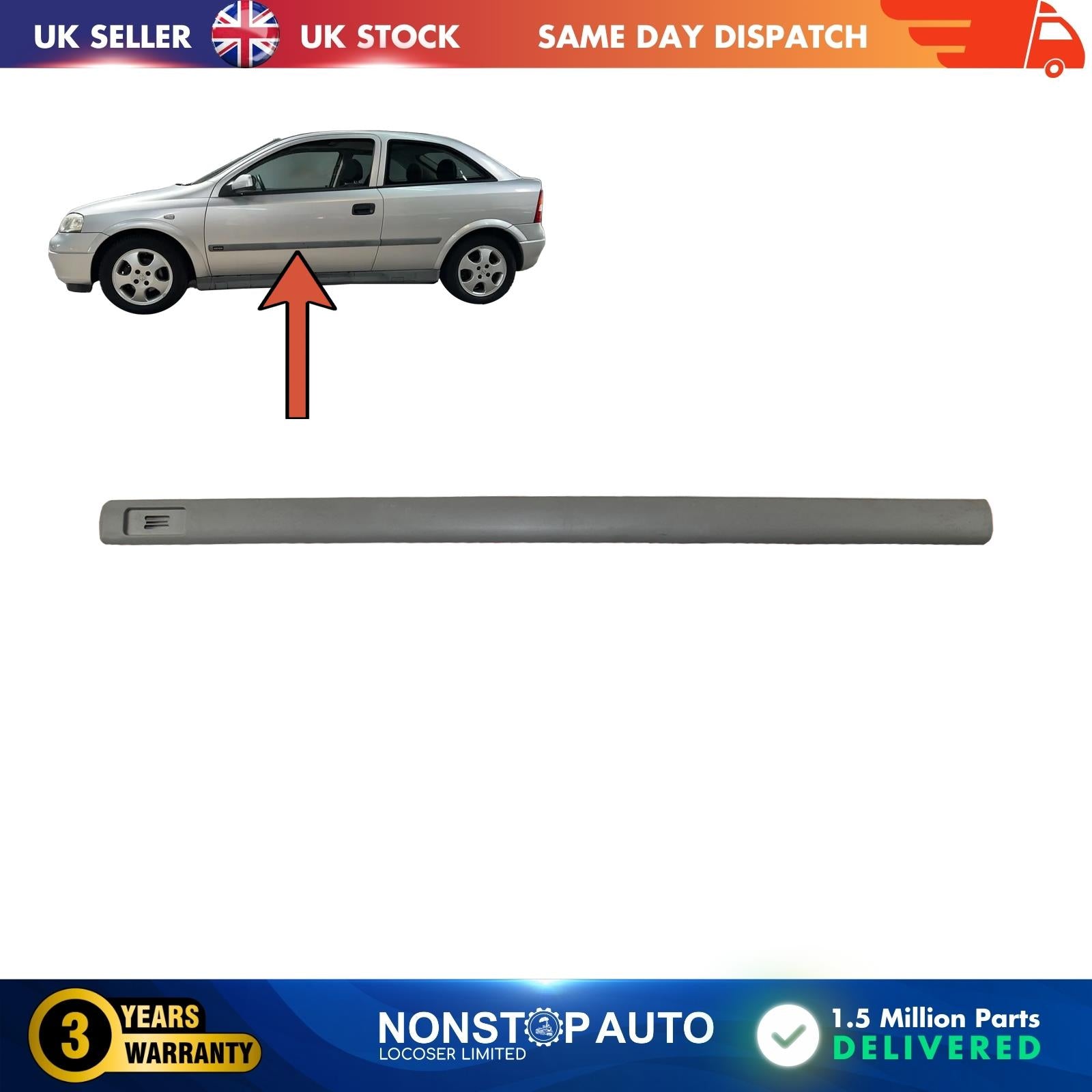 Front Door Panel Trim Moulding Strap Paintable Left Vauxhall Opel Astra G 172747