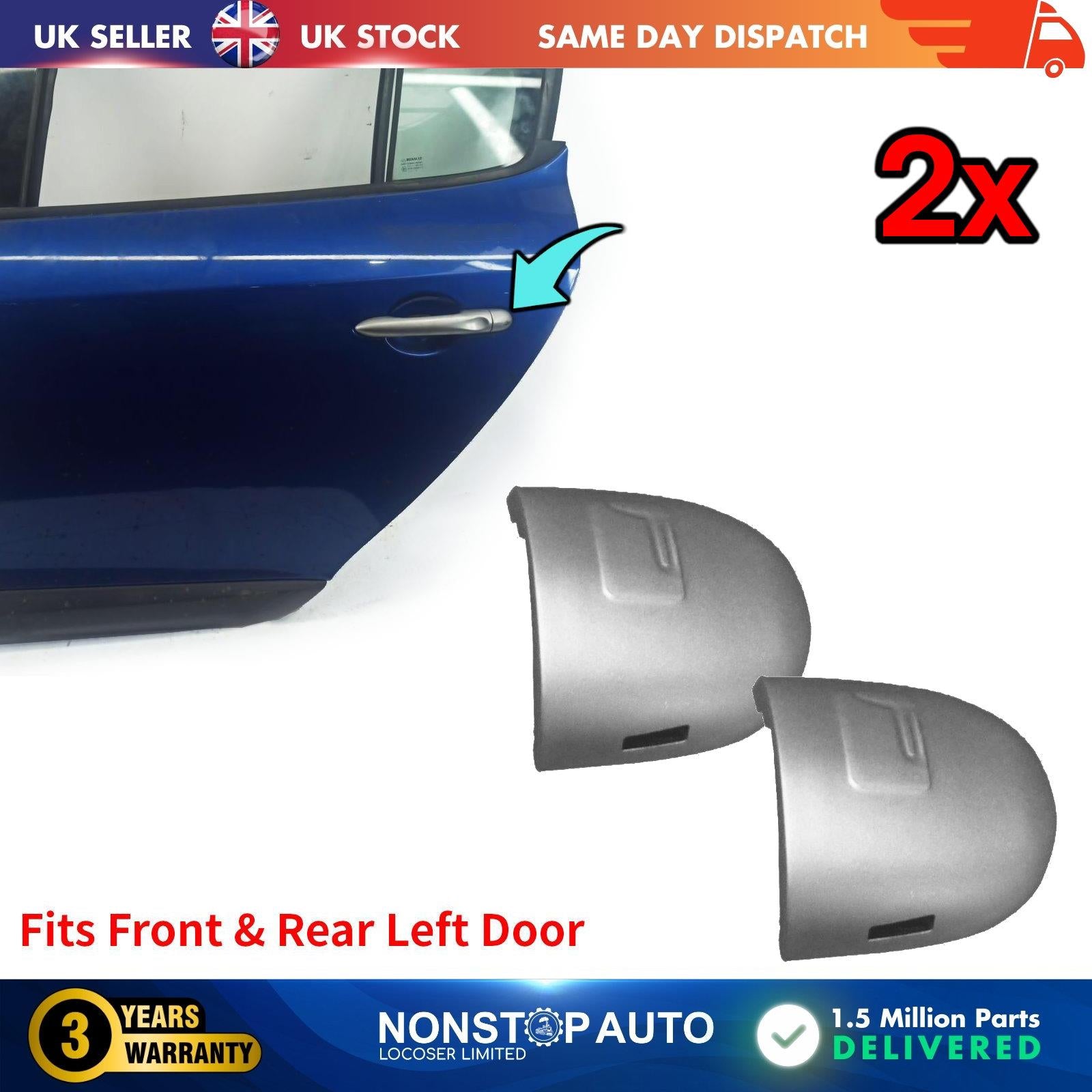 RENAULT Megane Scenic Door Handle Lock Cover Cap Grey X2 Left