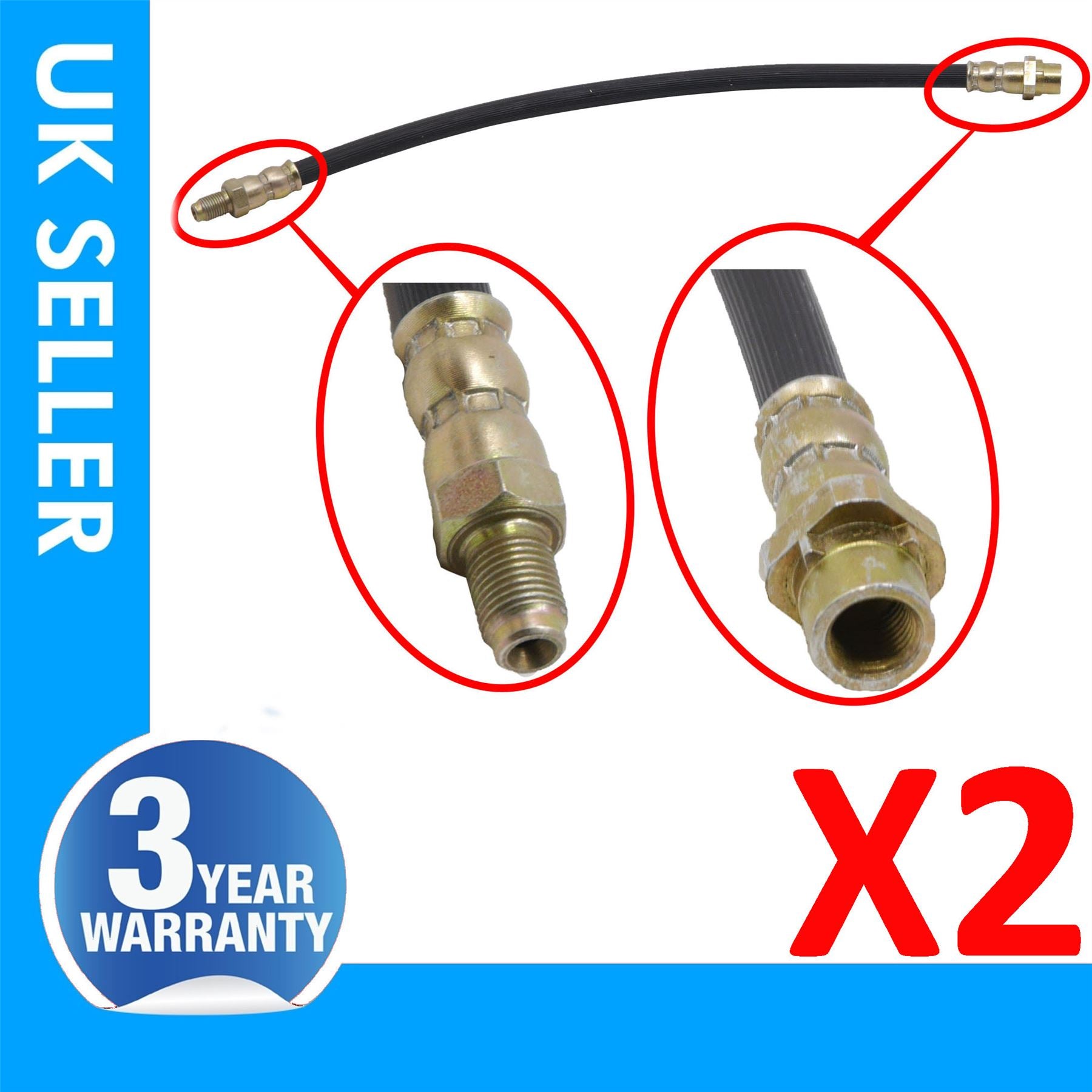 2X Rear brake hose Pipe Fits Mini Cooper Country Man R60 Paceman R61 34309804832