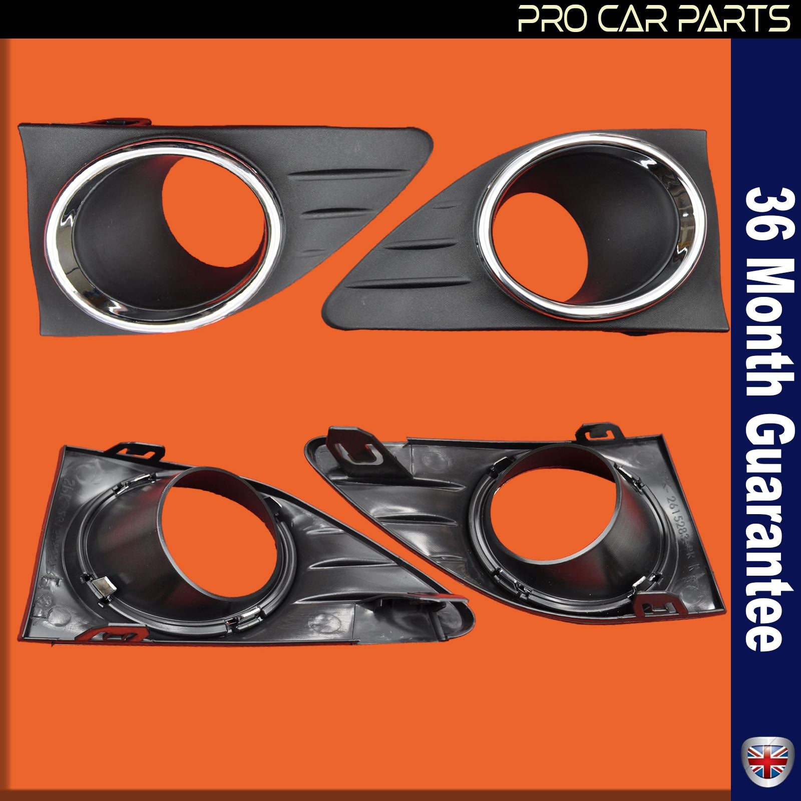 2 X FOG LIGHT GRILL FRAME FRONT FOR RENAULT CLIO MK4 SYMBOL JOY 261528359R