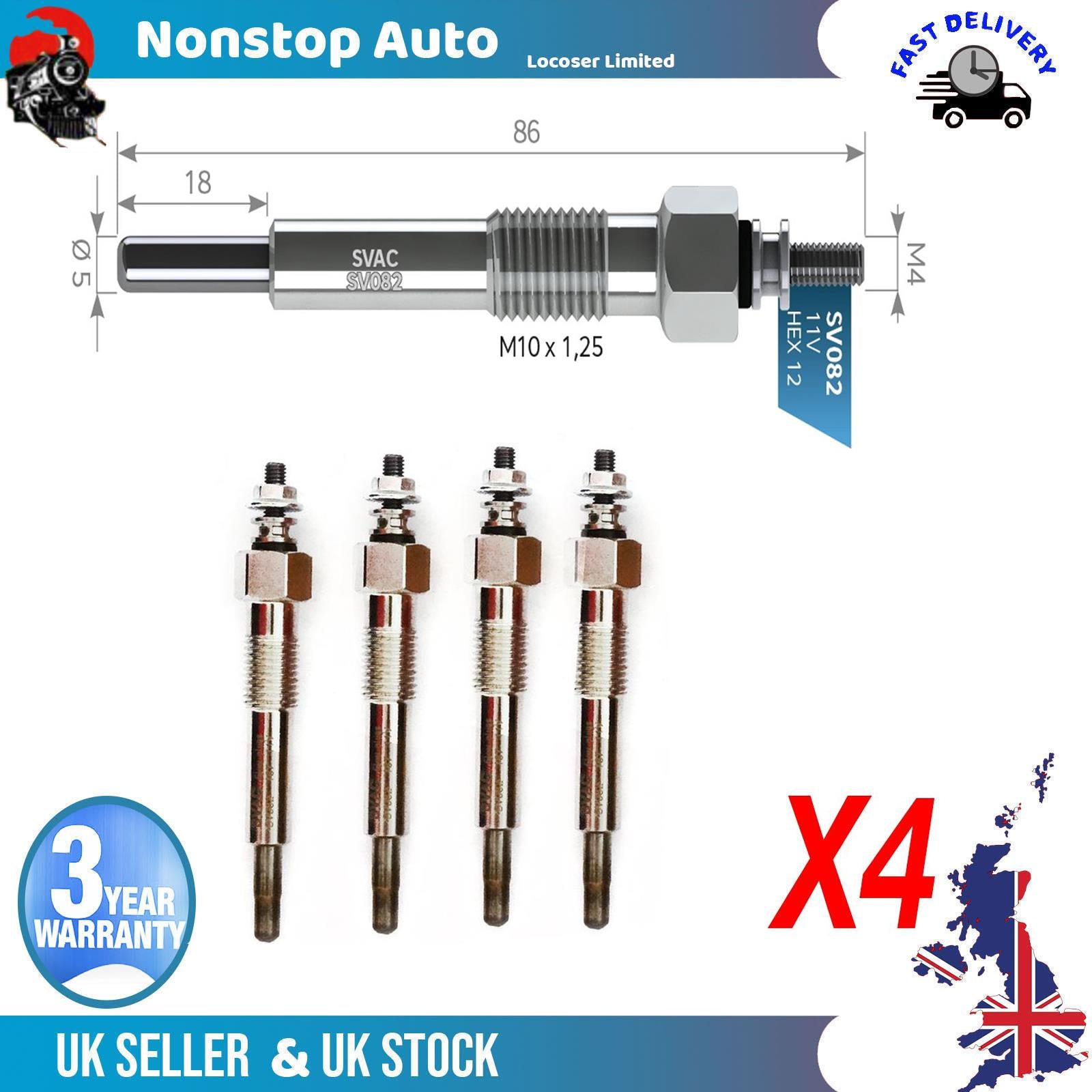 4X Glow Plugs For ISUZU Gemini Trooper II 8970805540