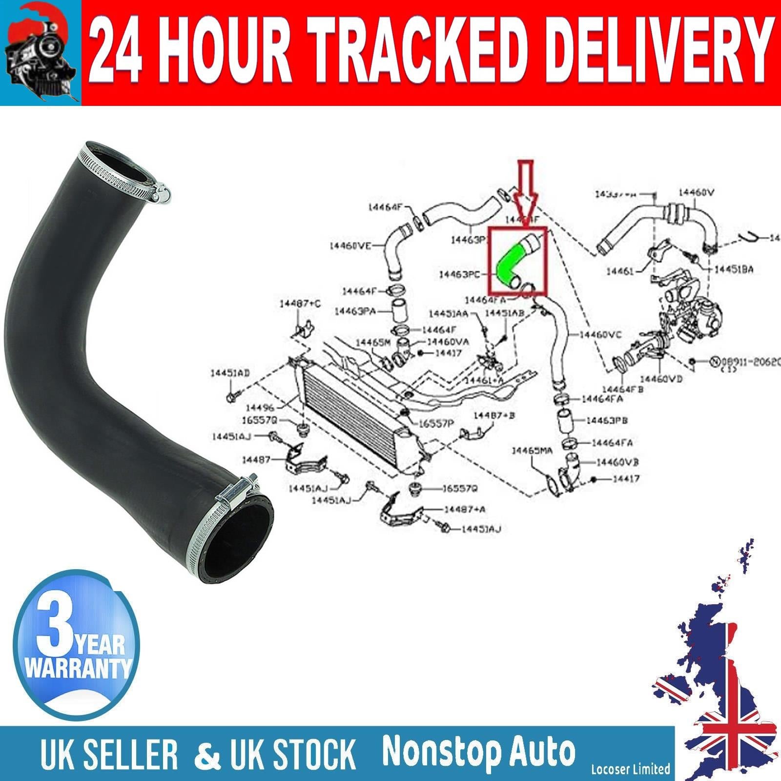 TURBO INTERCOOLER HOSE PIPE FOR  NISSAN QASHQAI 1.5 DCI  14463JD50D