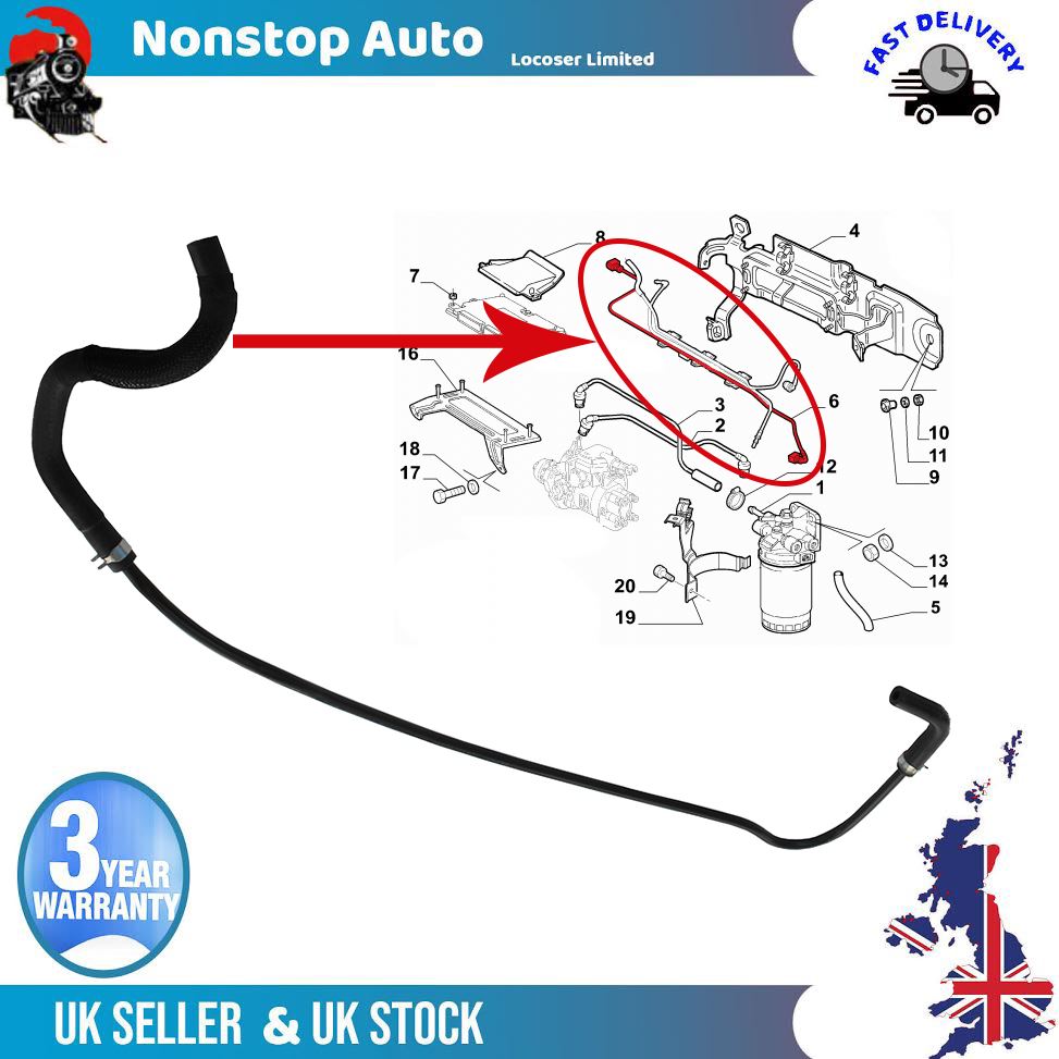 Fuel Line Hose Pipe FOR FIAT DOBLO 1.3 JTD 51783277 51783278