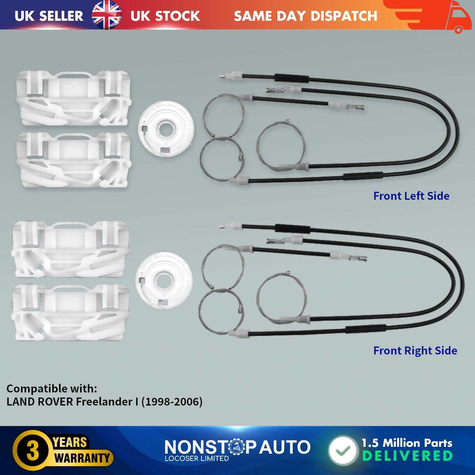 Fits LAND ROVER Freelander 2 X Window Regulator Repair Kit Front Left or Right Side CUH000033
