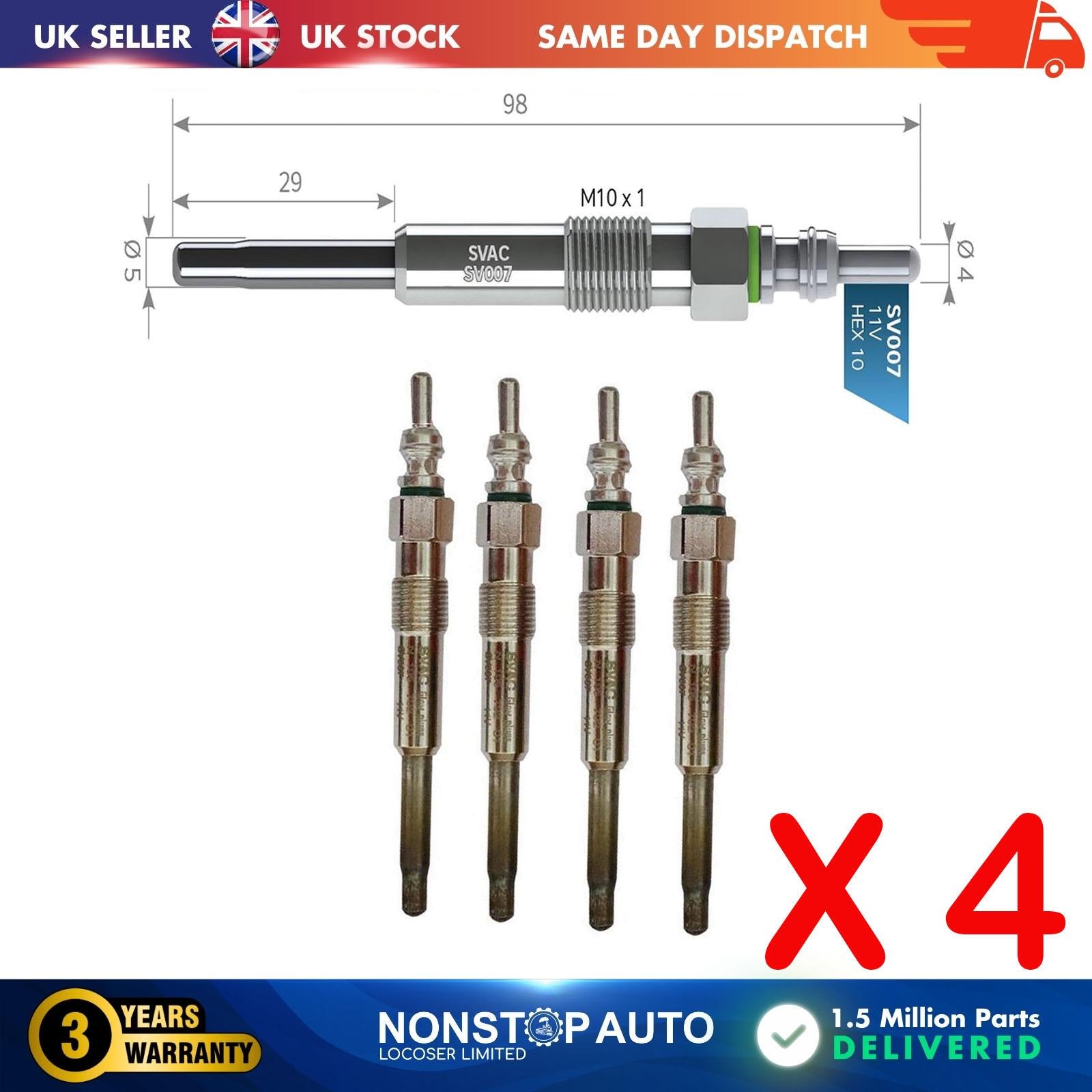 4X Glow Plugs For SKODA Fabia I II Octavia Roomster Superb I N10579201