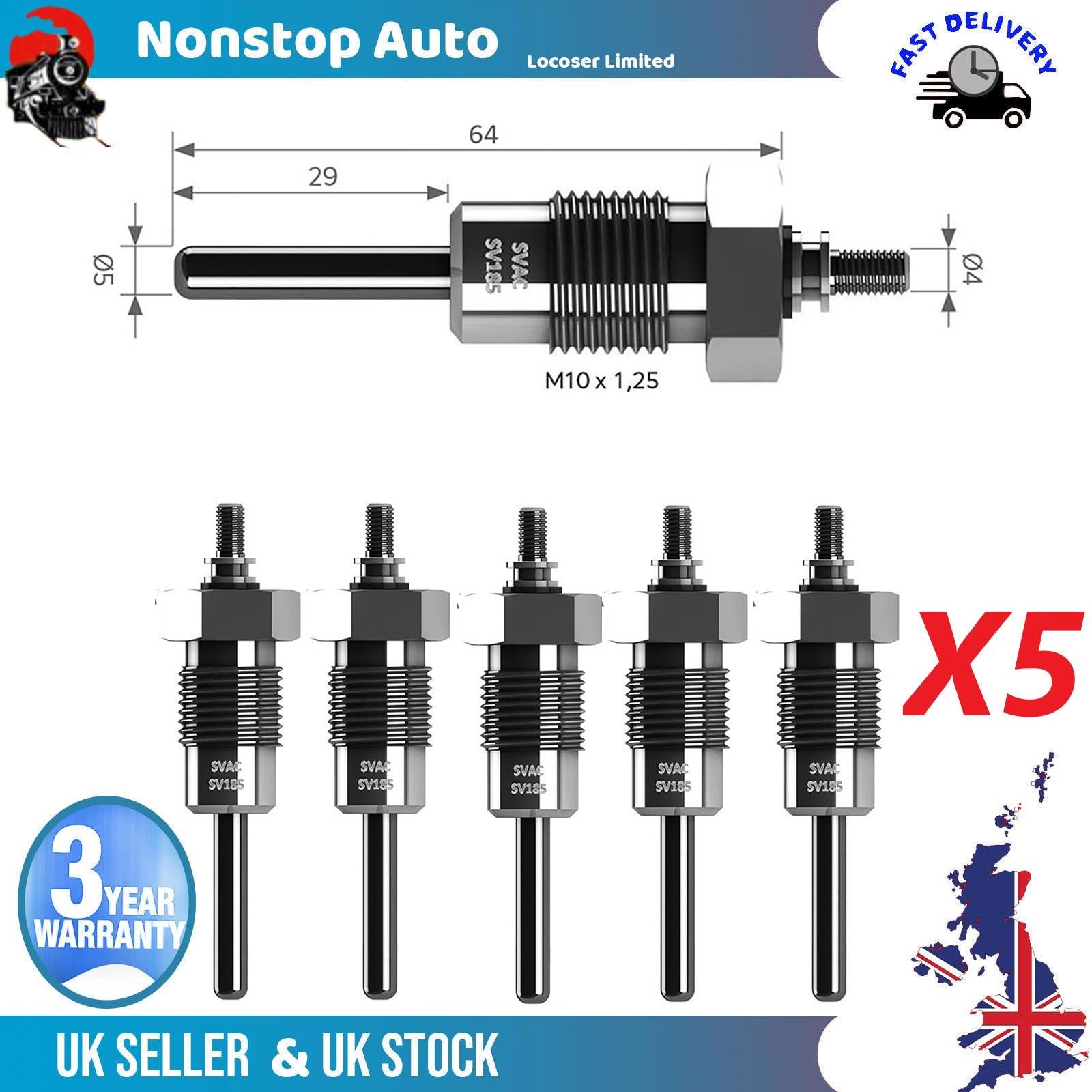 5X Glow Plugs For MERCEDES /8 123 G-Class Heckflosse Ponton T1 A0001599101