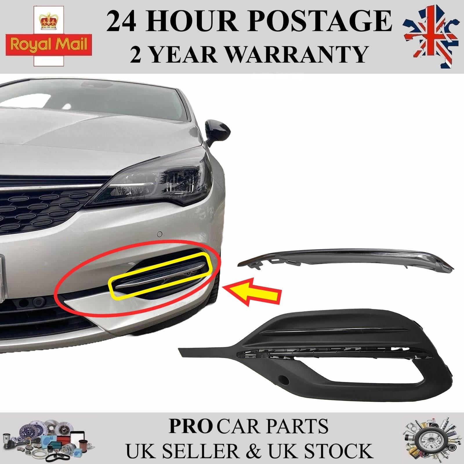 Fog Light Grill Set Front Left VAUXHALL Astra K 2019-2022 39163601 39206357