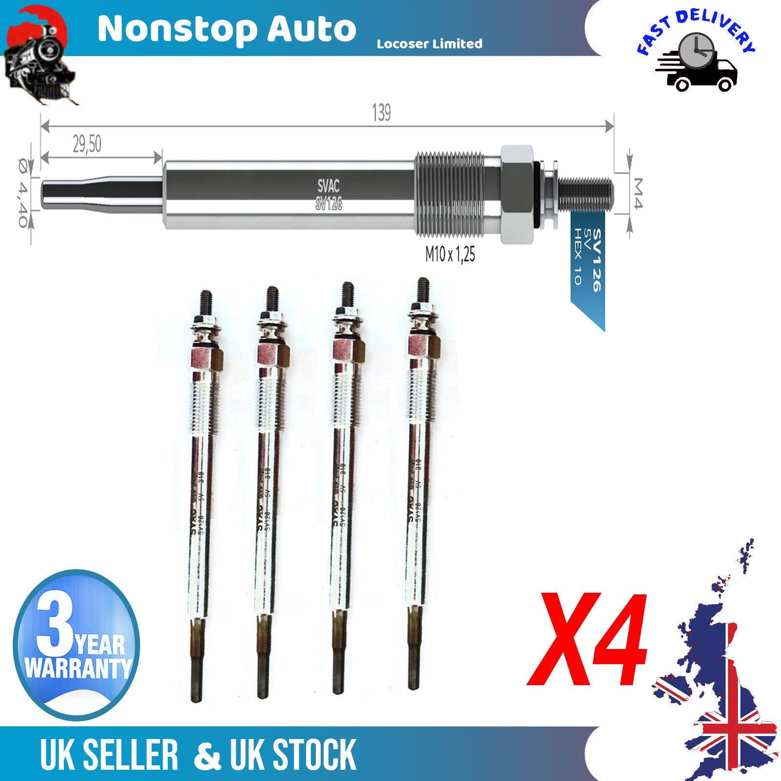 4X Glow Plugs For HYUNDAI Santa Fe II III iX35 Grand Santa Fe 367102F100