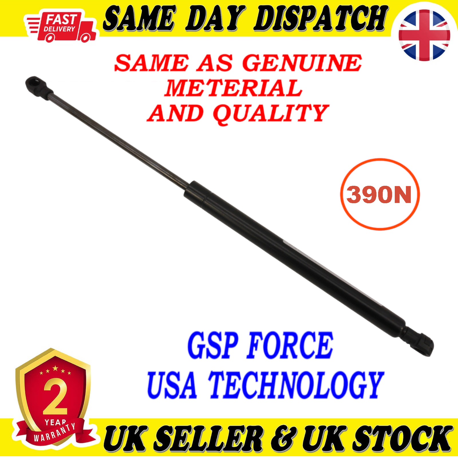 TAILGATE BOOT GAS STRUTS 390 Newton FOR TOYOTA YARIS 689500D020