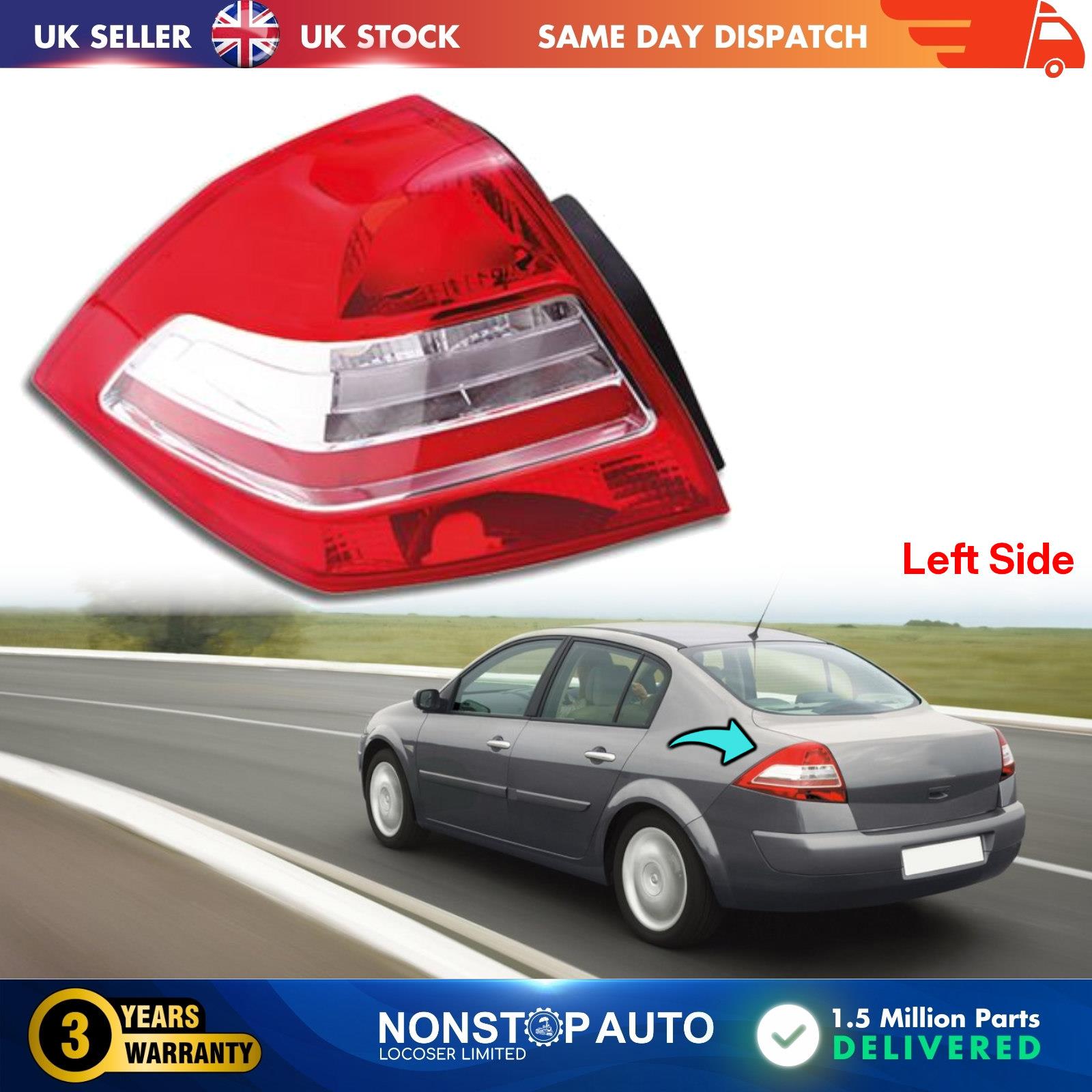 Rear Left Tail Light Lamp Without Bulb Holder RENAULT Megane II 8200417345