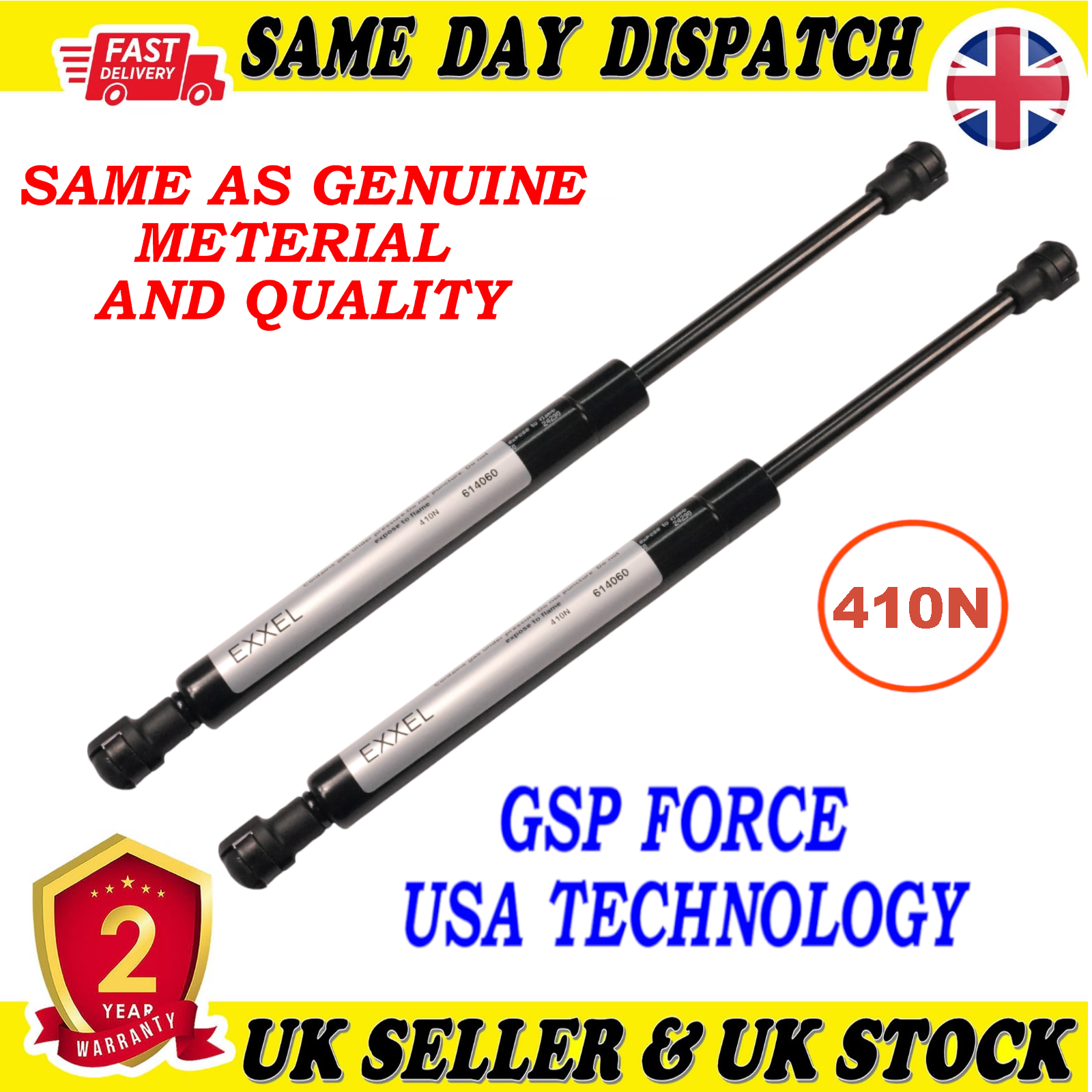 2X TAILGATE BOOT GAS STRUTS 410 Newton FOR LAND ROVER RANGE ROVER III BKK760010
