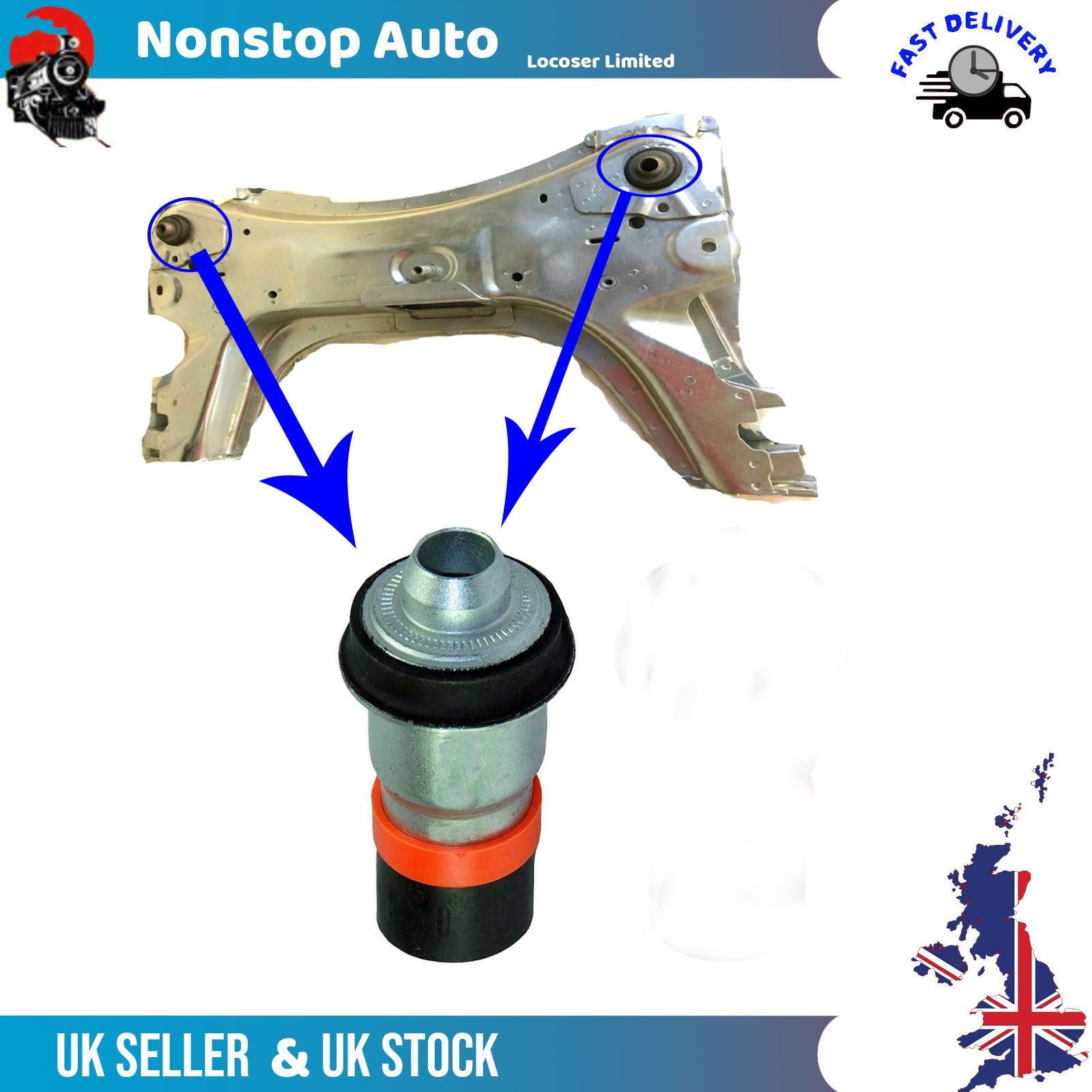 Front Subframe Bushes RENAULT Megane Mk2 Scenic Mk2 Clio Mk3 Modus Nissan Tiida Note Mk1 8200742906
