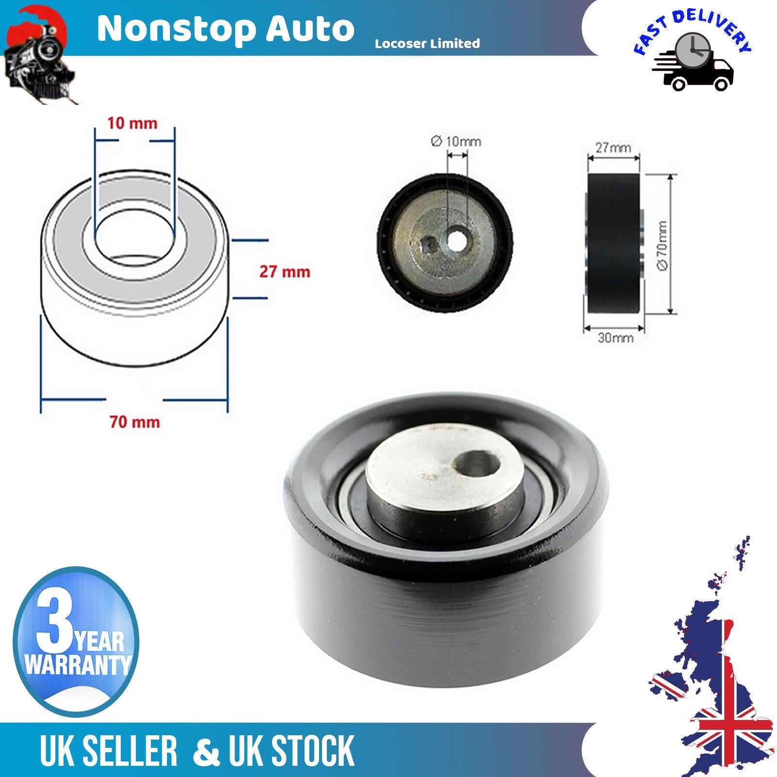 Fan Belt Tensioner Pulley - V - Ribbed Belt Idler For LANCIA  Zeta