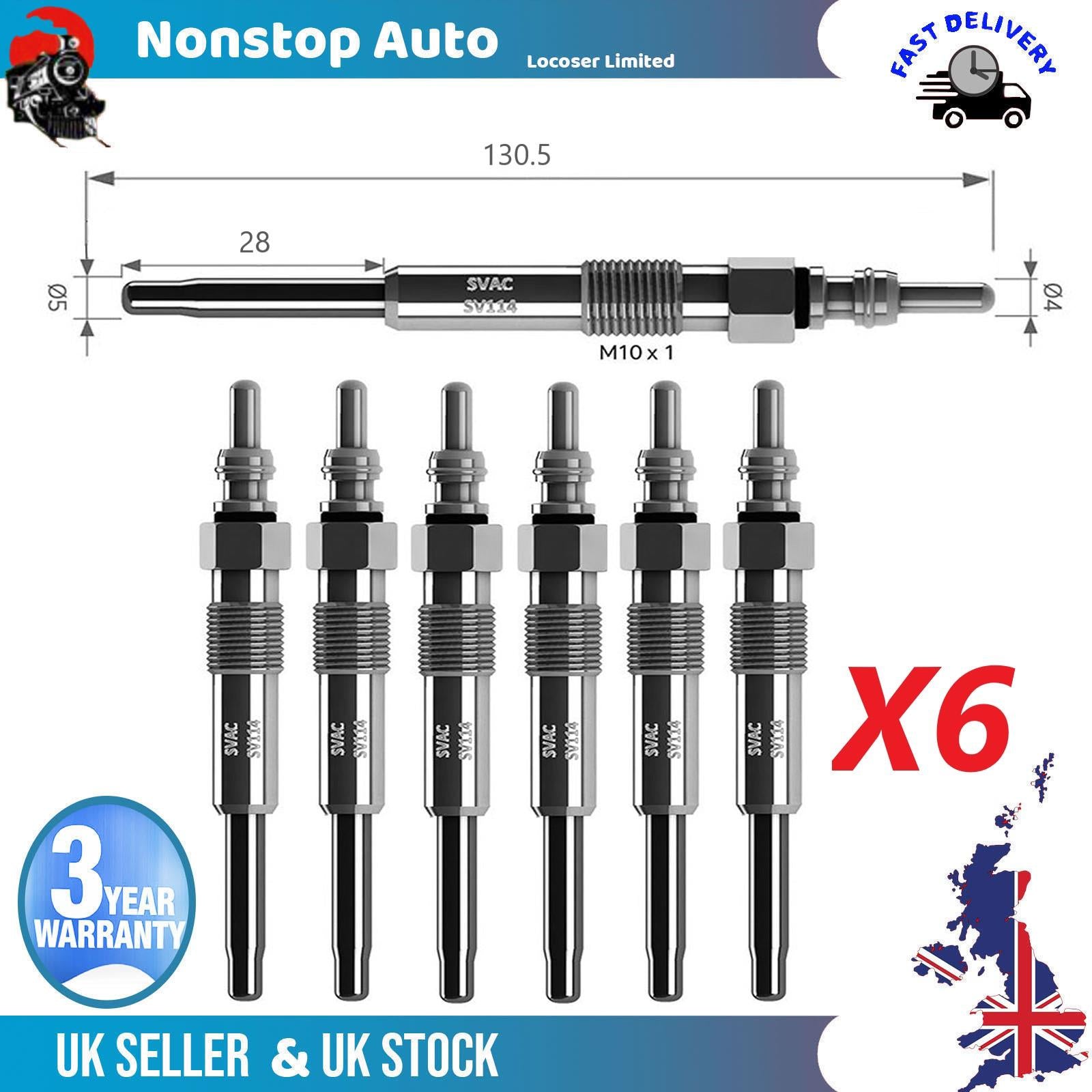 6X Glow Plugs For AUDI AUDI A4 A5 A6 A7 A8 Q5 Q7 059963319AC