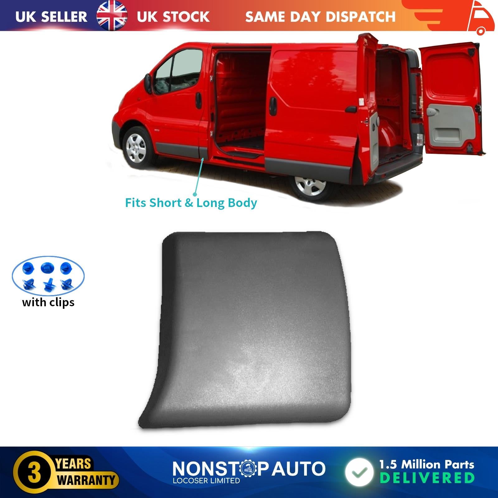 Door Moulding Trim Panel Left Side Fits NISSAN Primastar 8200326370