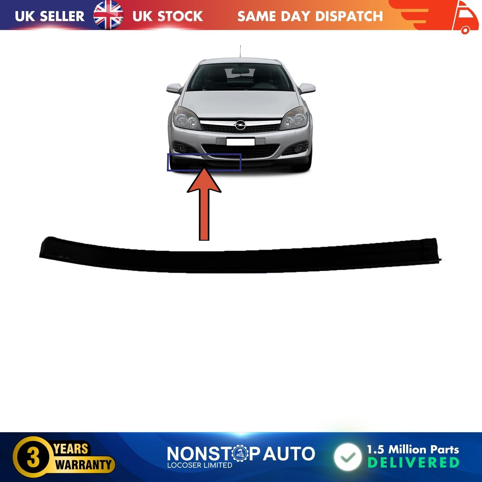 Front Bumper Spoiler Lip Bottom Right Side Vauxhall Opel Astra H 1400561