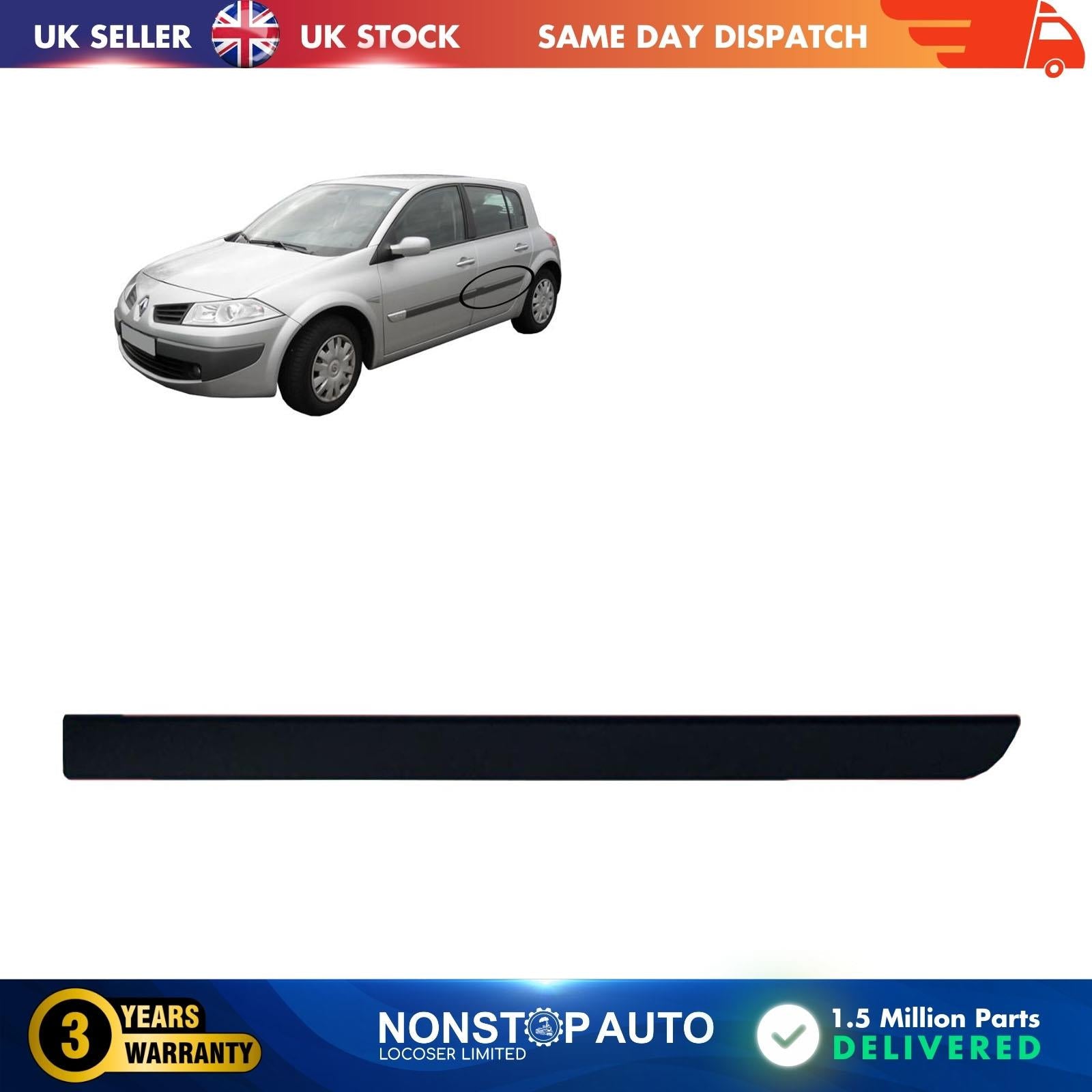 Door Panel Trim Rear Left Fits RENAULT Megane II 8200648664
