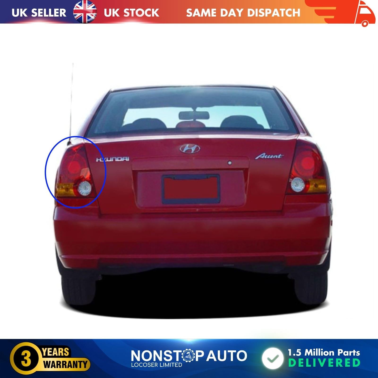 Tail light Lamp Without Bulb Holder Rear Left Fits HYUNDAI Accent 9240125500