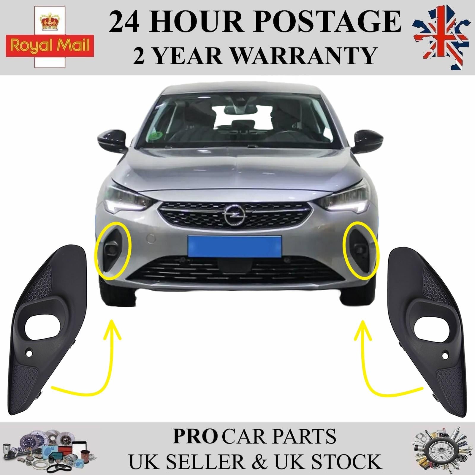 2X Fog Light Grill Front Left and Right For VAUXHALL Corsa F 2019 on 9830218280 9830241080