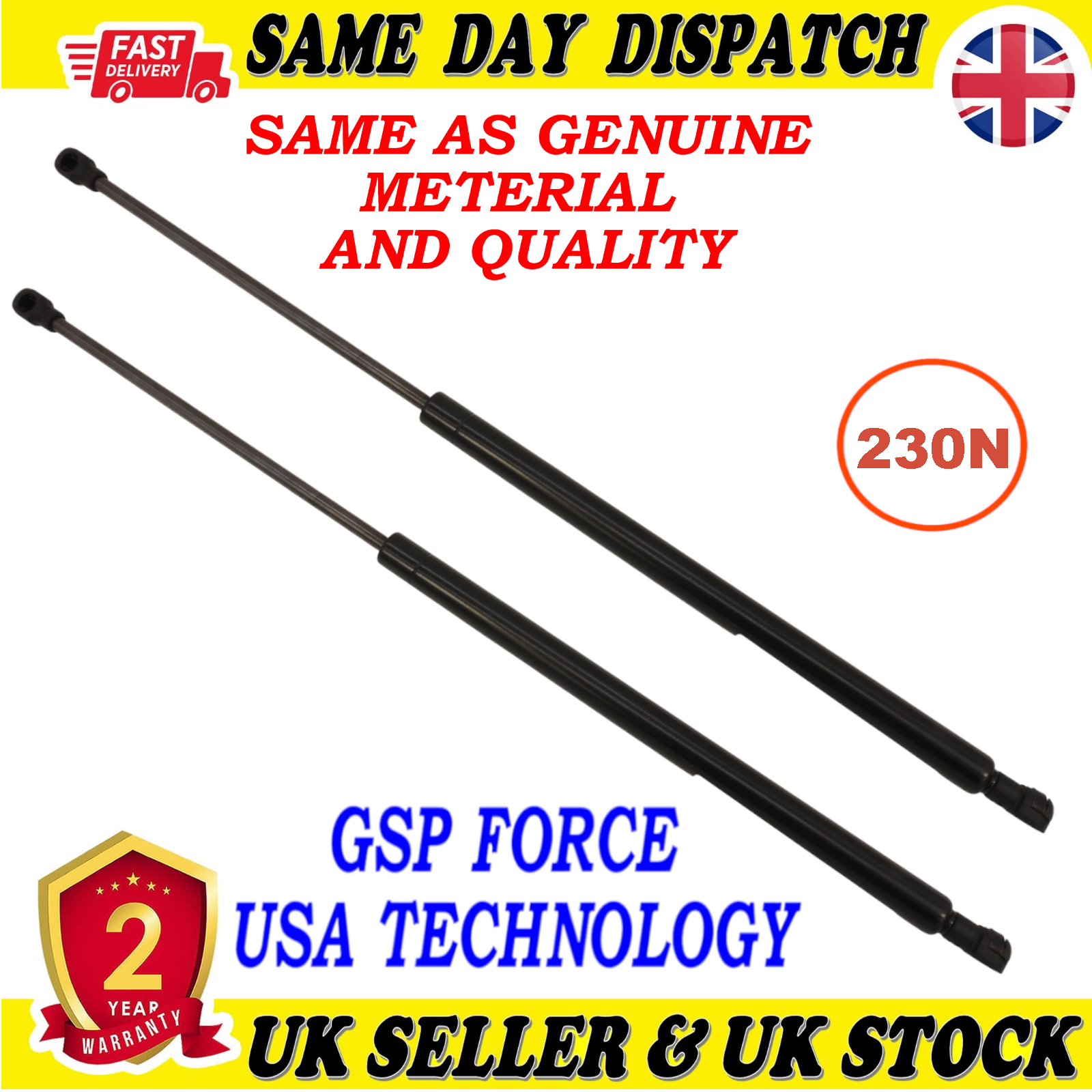 2X TAILGATE BOOT GAS STRUTS 230 Newton FOR ALPINA B3 BMW 3 PEUGEOT 607 1038453