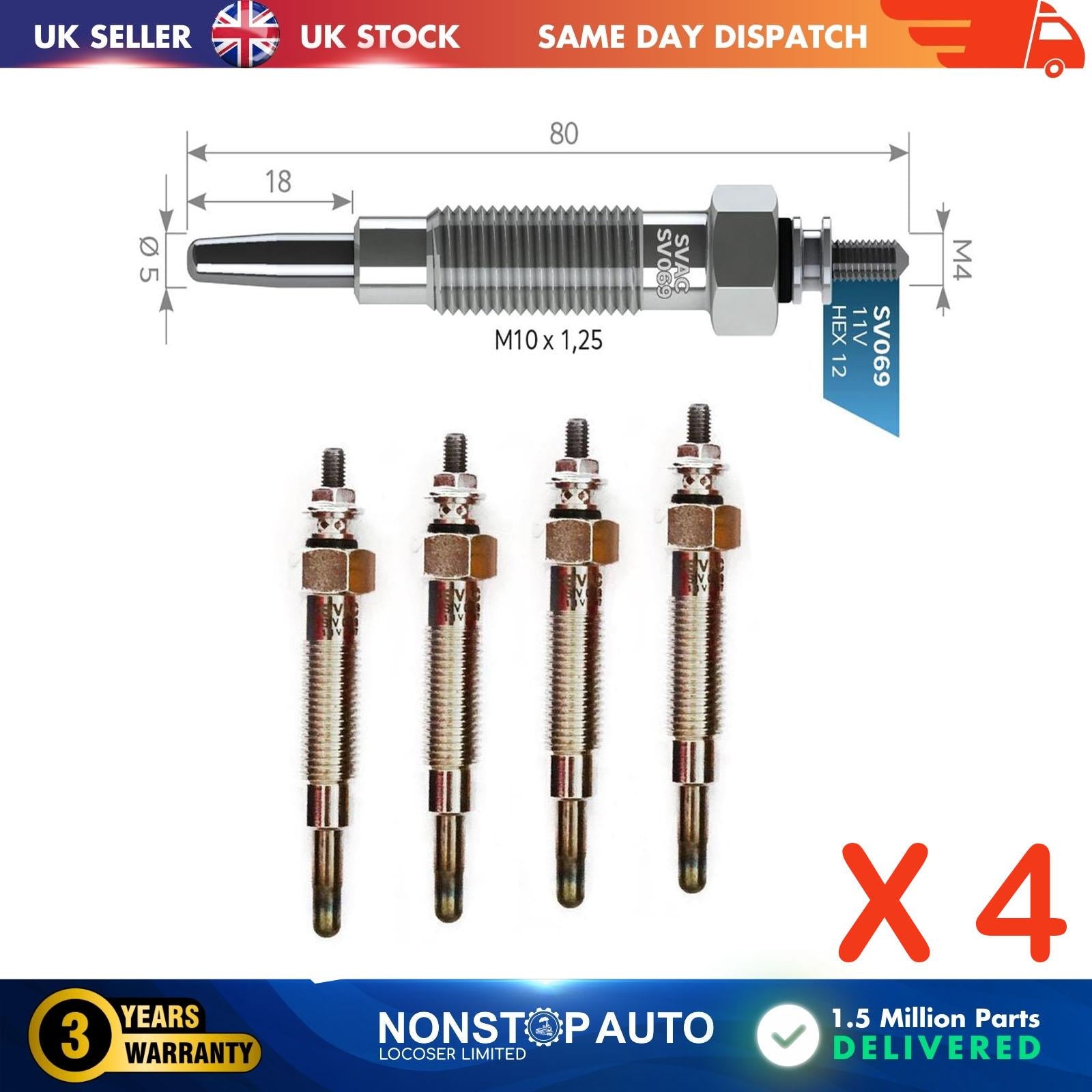 4X Glow Plugs For MITSUBISHI Galant V VI VII VIII Lancer V Pajero II III Space Wagon Runner L 200 L 300 L 400 MD344469