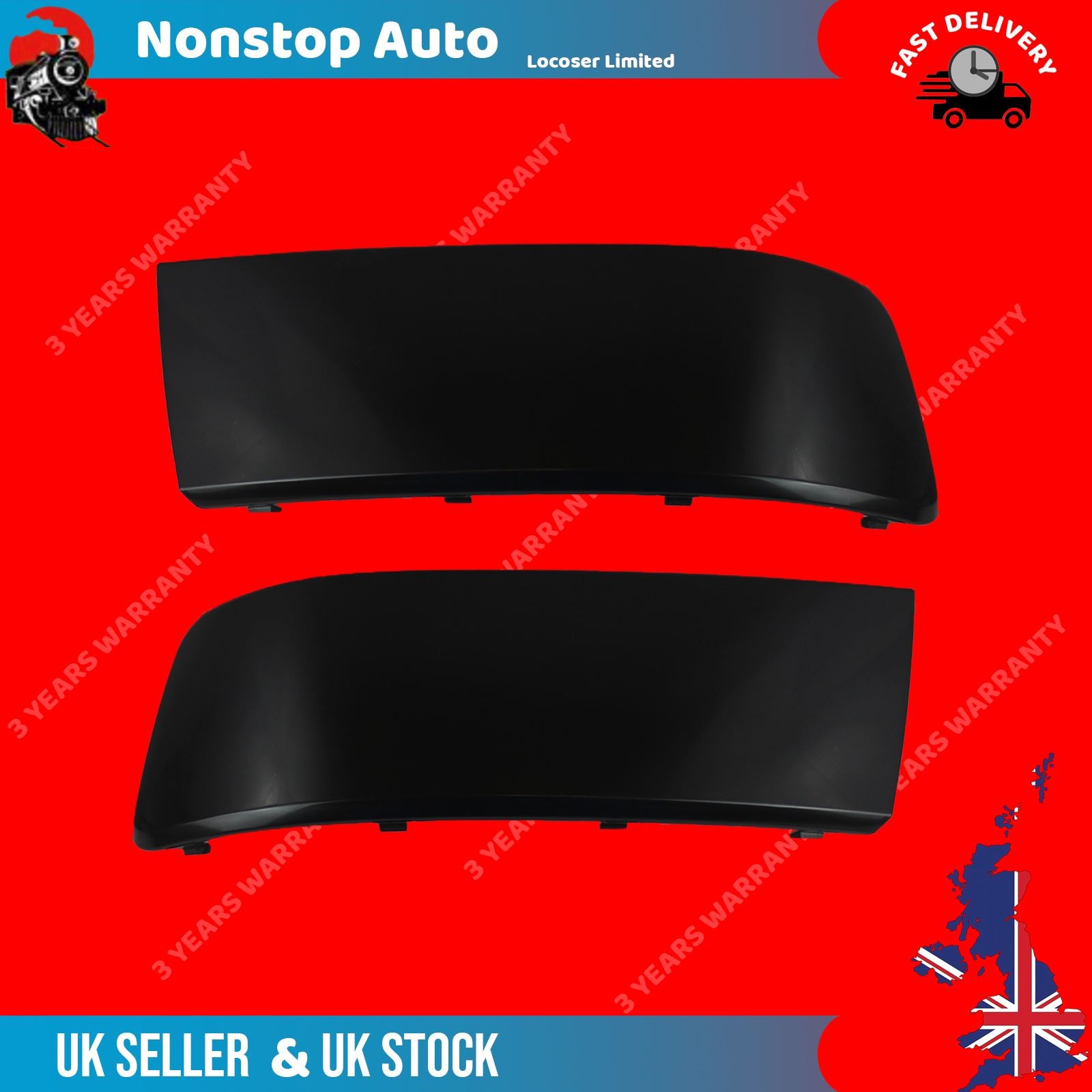 VOLKSWAGEN TRANSPORTER T5 MULTIVAN CARAVELLE  FRONT BUMPER MOULDING PAIR 7E5807819 & 7E5807820 (2003-2015)