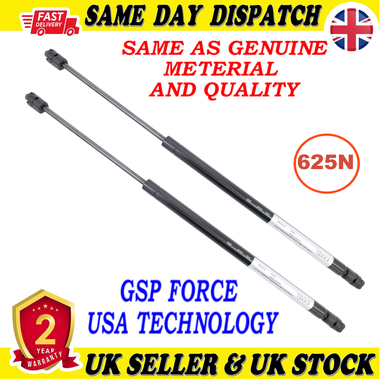 2X TAILGATE BOOT GAS STRUTS 625 Newton FOR RENAULT SCENIC II 8200377199