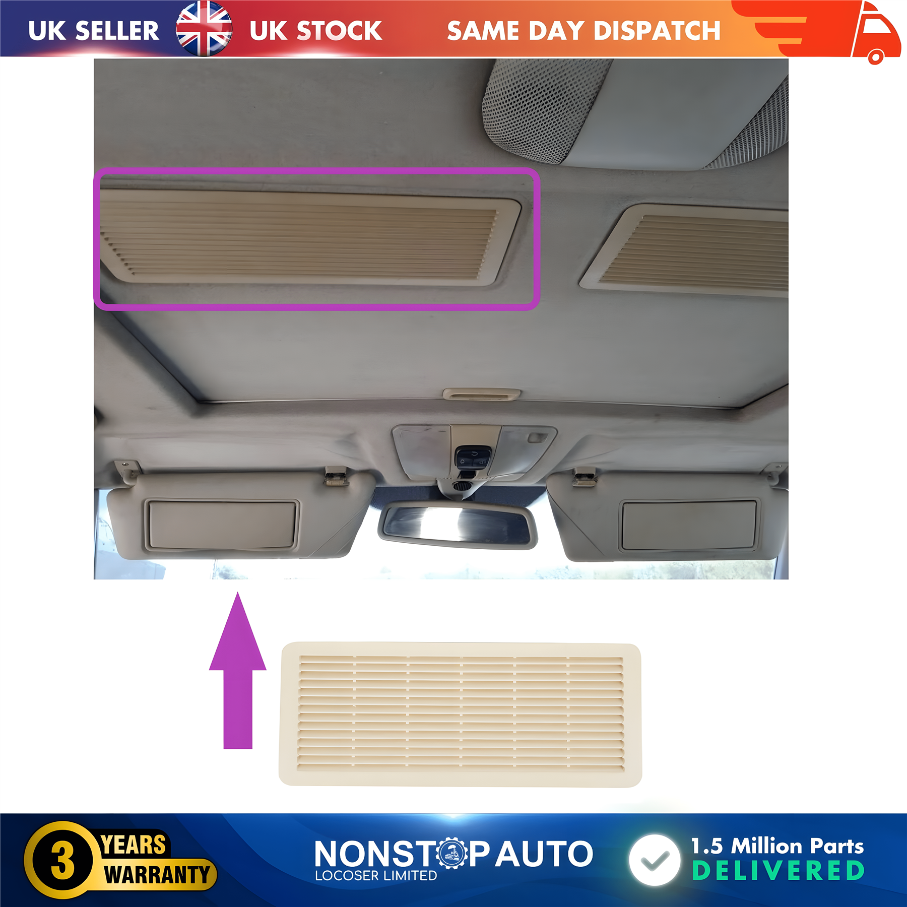 Sunroof Grille Vent Cover Beige For MERCEDES W202 W203 W208 W209 W210 W211 W215