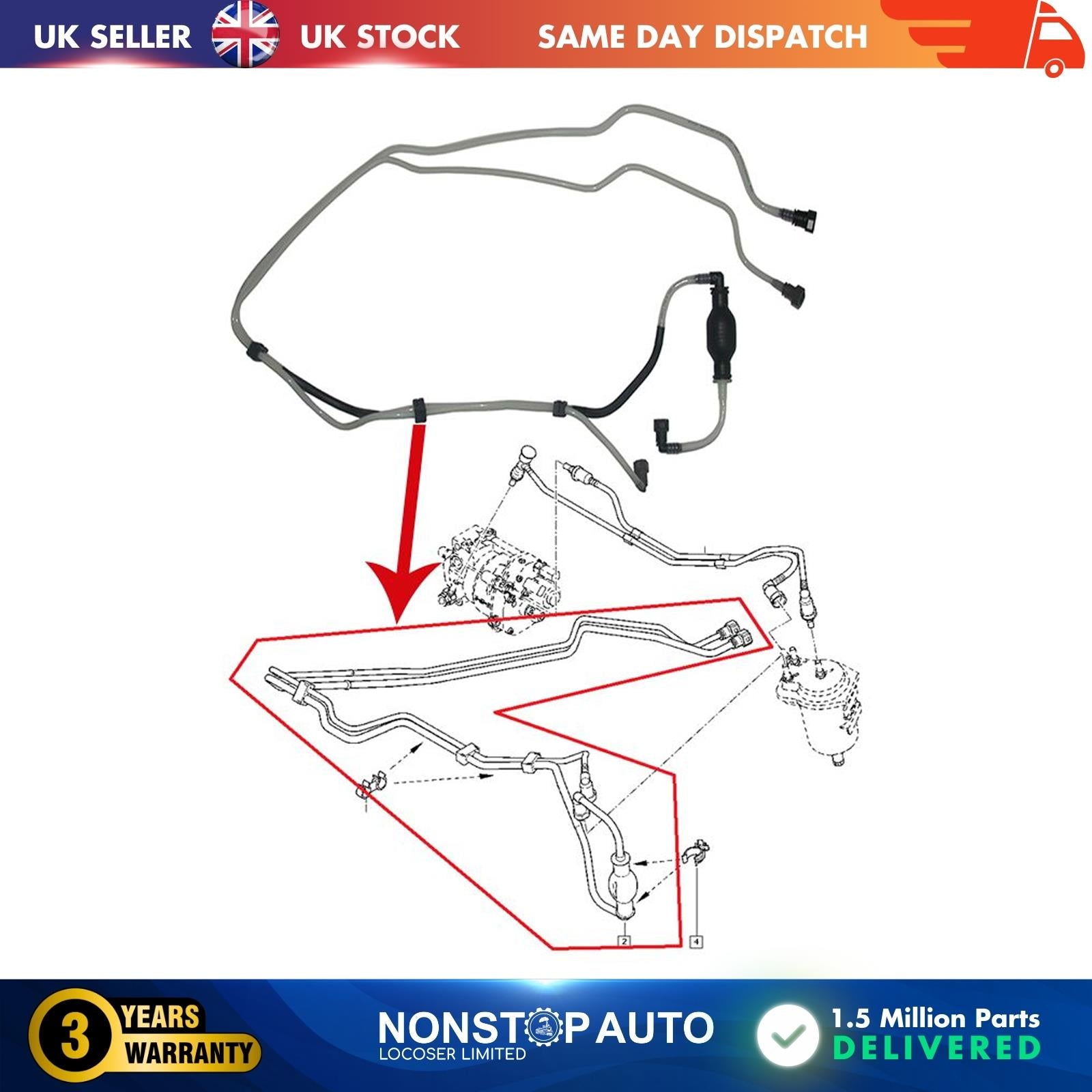 Fuel Line Pipe Hose With Pump Fits RENAULT Kangoo Clio II 8200218942, 8200050936
