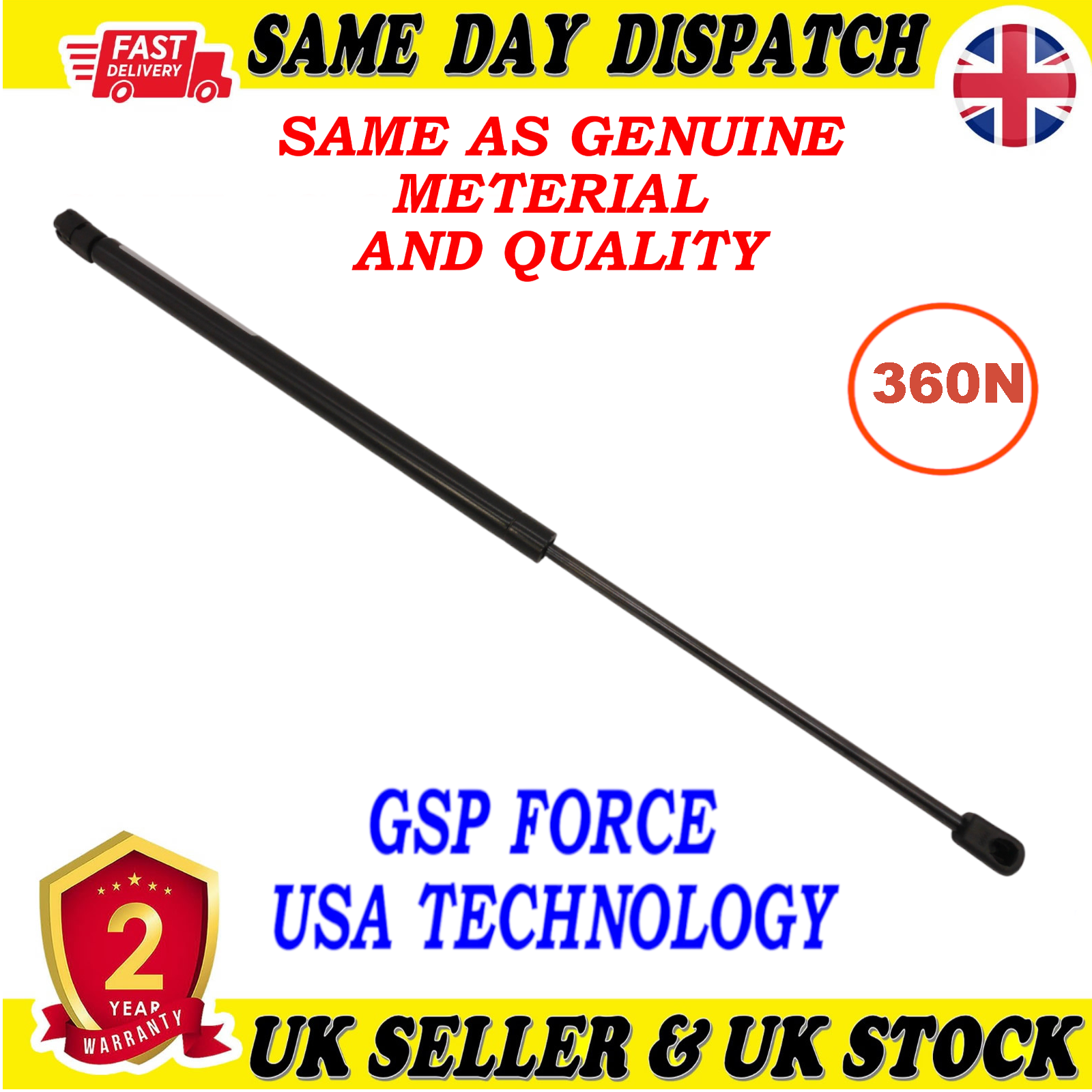 TAILGATE BOOT GAS STRUTS 360 Newton FOR HONDA CIVIC VII Hatchback 74820S5SE01