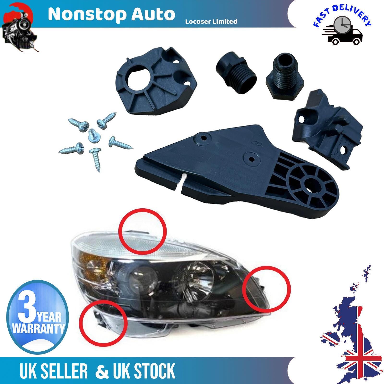 Headlight Bracket Repair Kit Right For MERCEDES C CLC W204 S204 C204 CL203