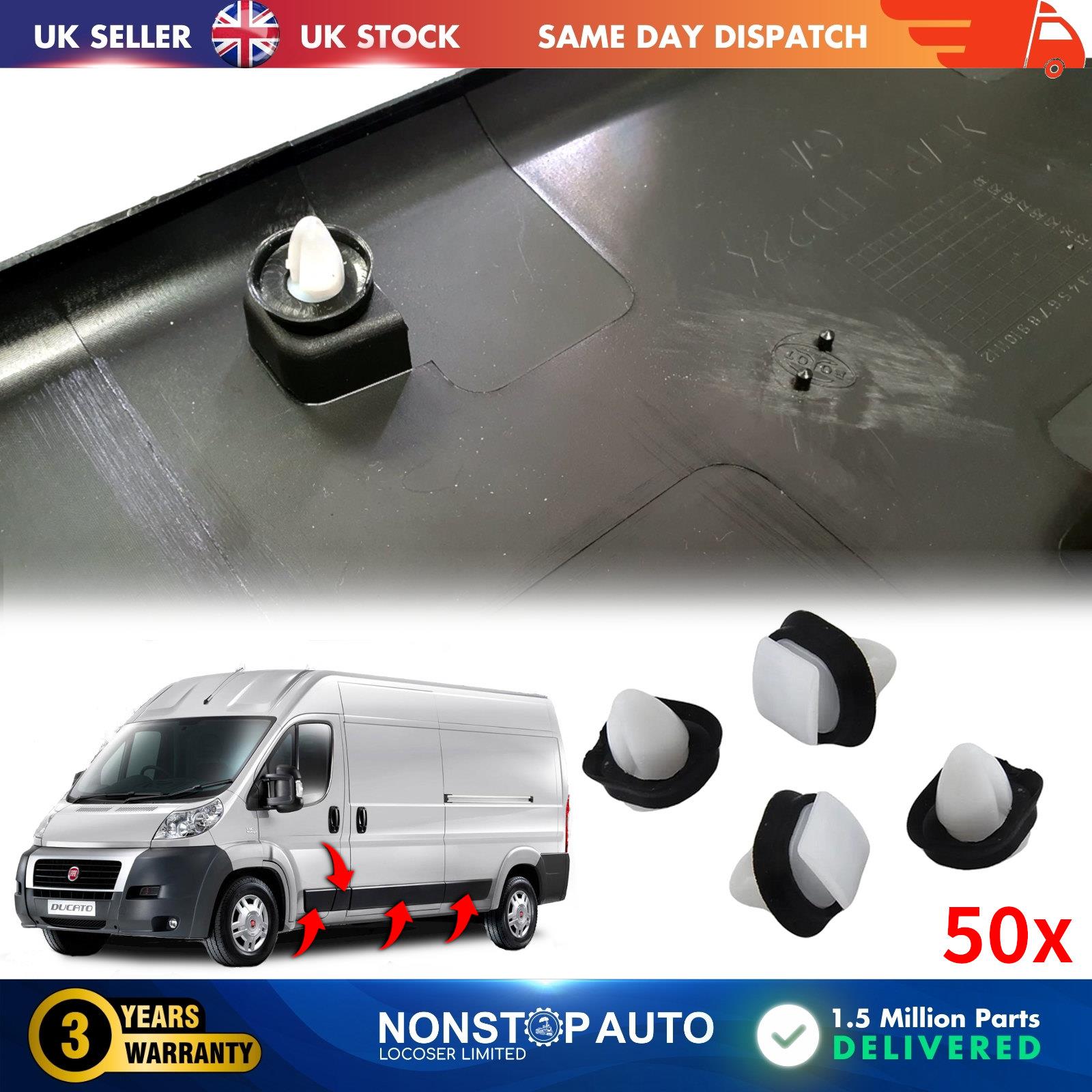 50X TRIM BUMPSTRIP MOULDING CLIPS For PEUGEOT Bipper Boxer 71728806