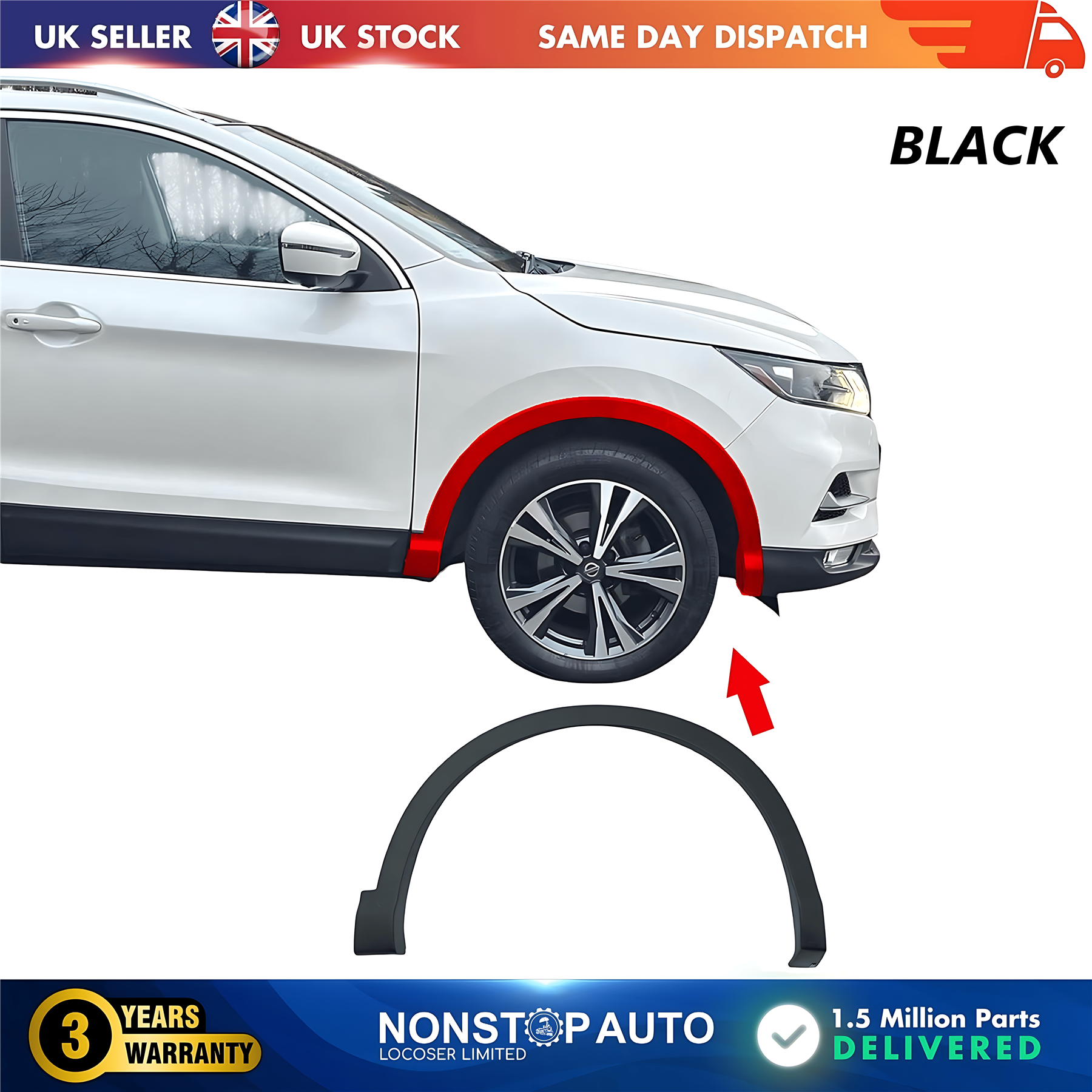 Wheel Arch Trim Moulding Front Right For NISSAN Qashqai II 11.2013-2021 638104EA0A