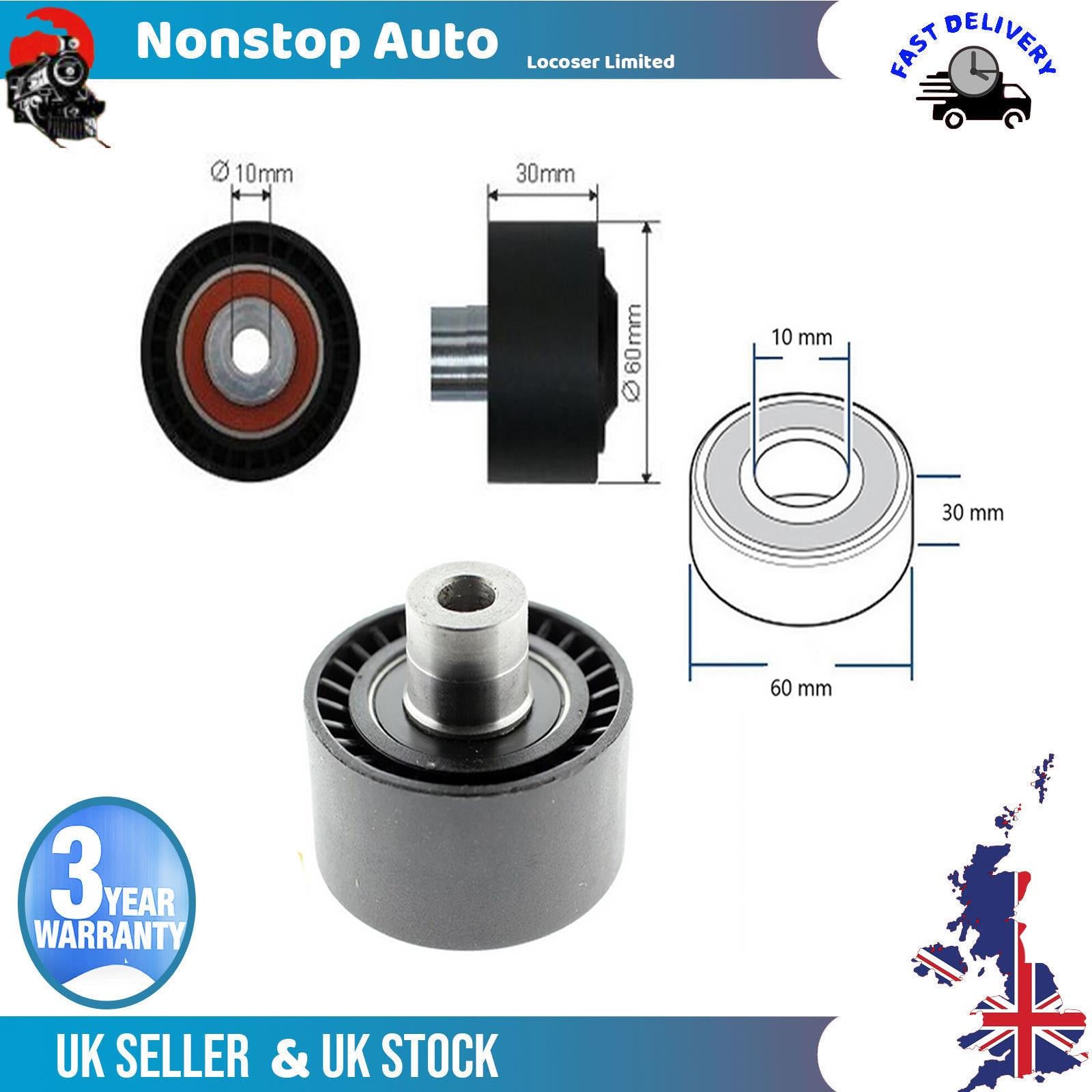 Fan Belt Tensioner Pulley - V - Ribbed Belt Idler   For TATA Indica 96415393