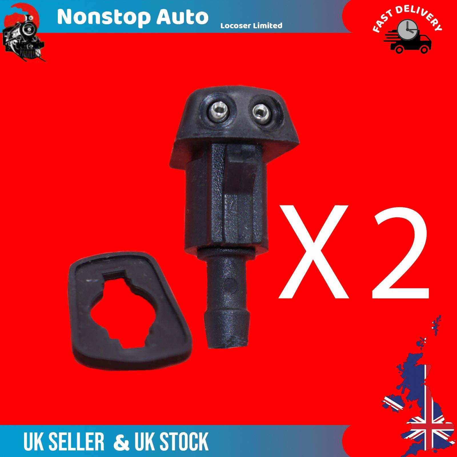 2 X Windscreen Washer Nozzle Jet Spray Fits Toyota Coralla 853810291