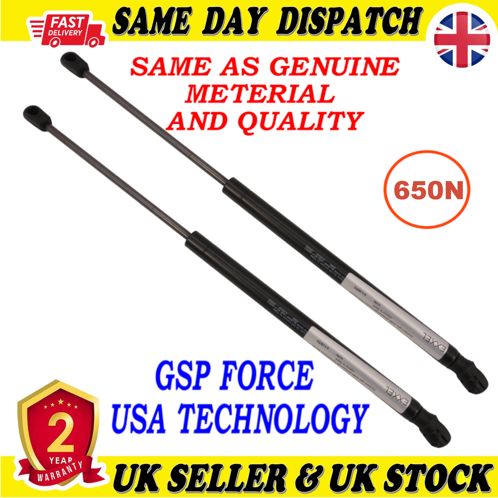 2X TAILGATE BOOT GAS STRUTS 650 Newton FOR AUDI A6 4F9827552