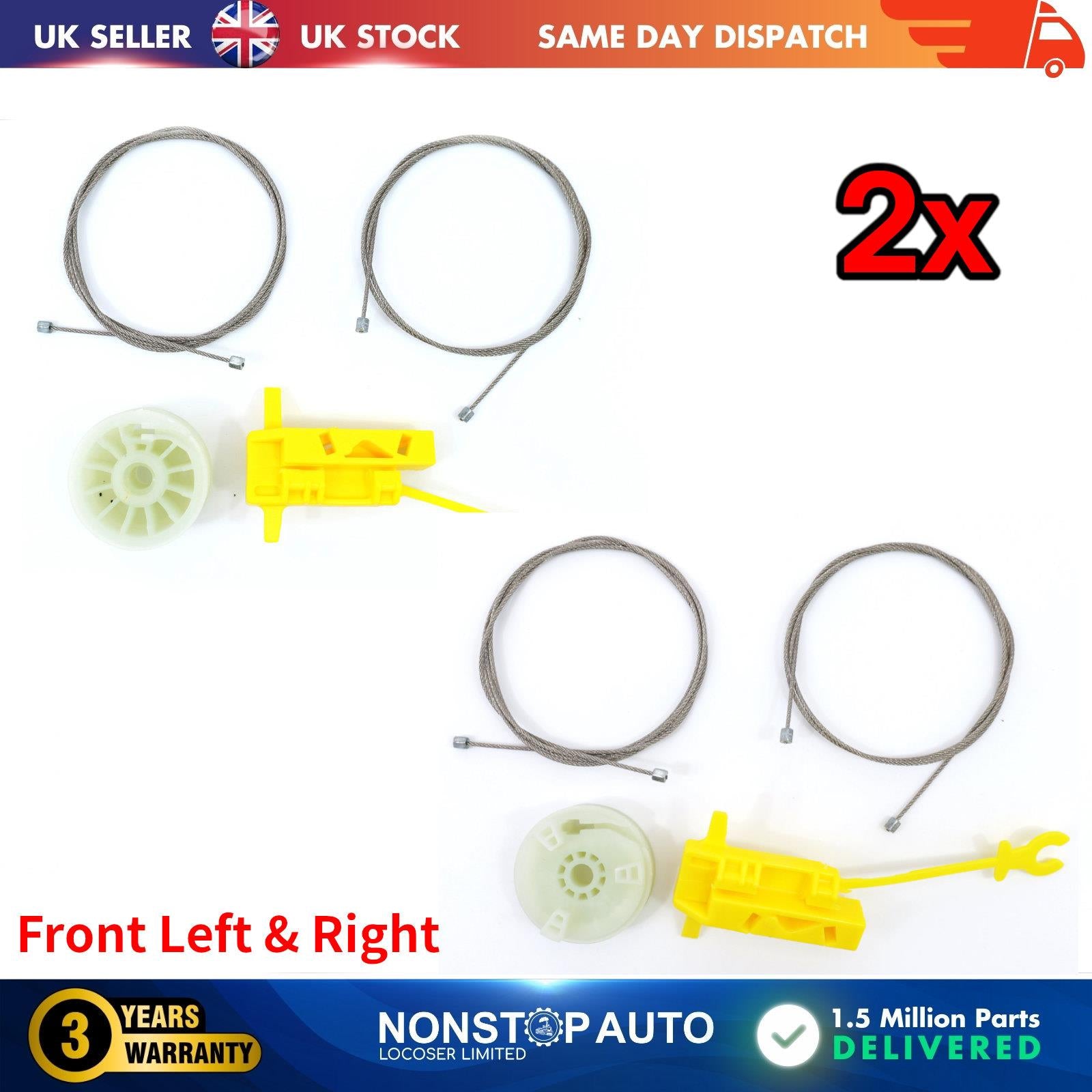 WINDOW REGULATOR REPAIR KIT FRONT LEFT & RIGHT FOR RENAULT TRAFIC VAUXHALL VIVARO NISSAN PRIMASTAR