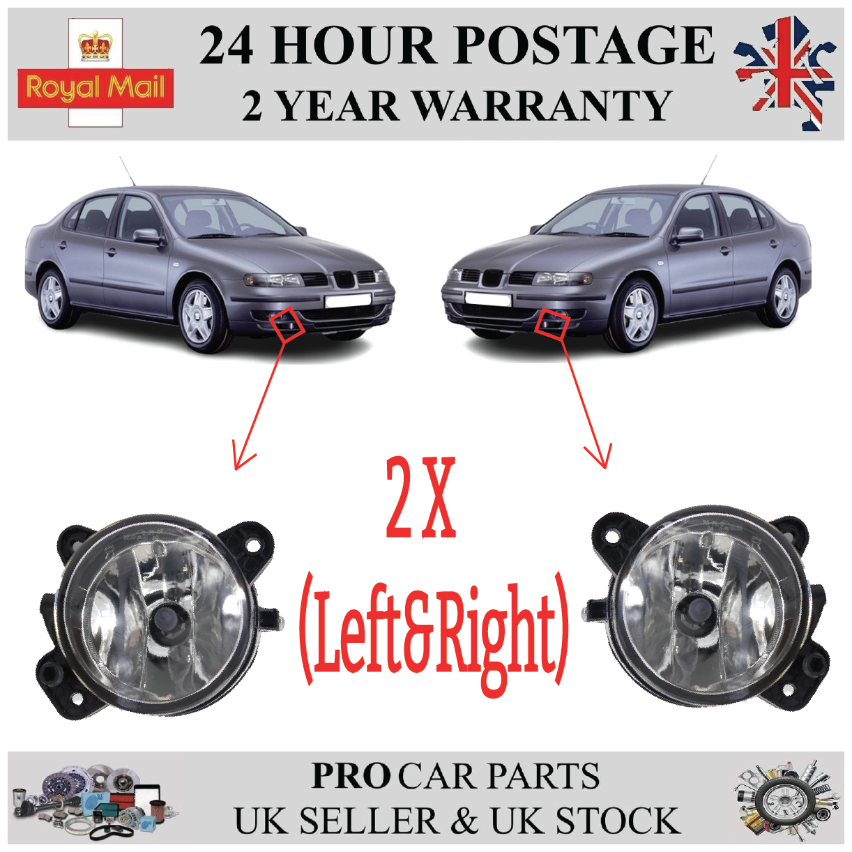 Front Bumper Fog Light Lamp Left & Right Side For SEAT Altea Leon Toledo 7E0941699