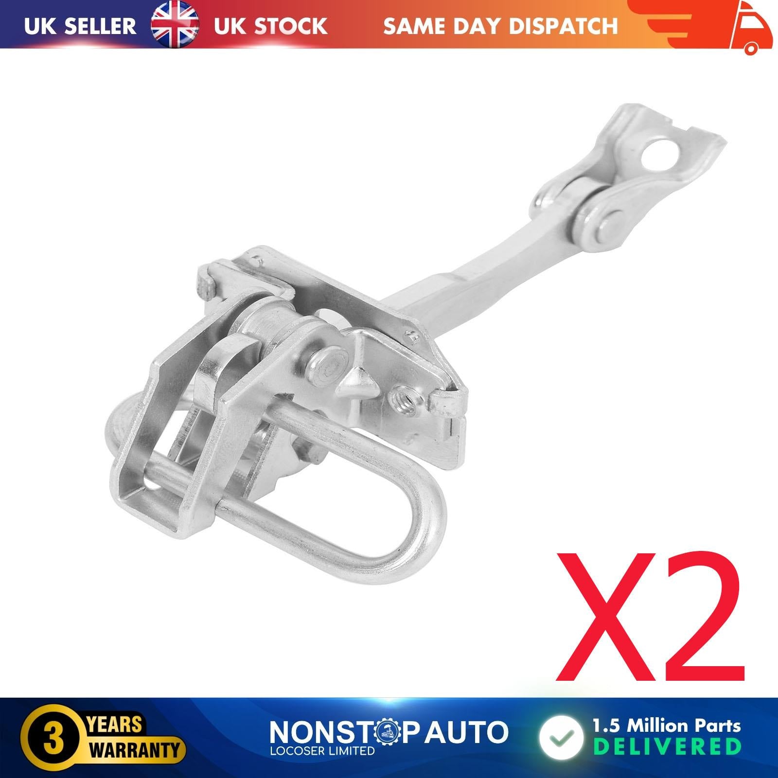 2 X Rear Door Hinge Stop Check Strap Limitery Right and Left Side Fits ALFA ROMEO 147 46790383