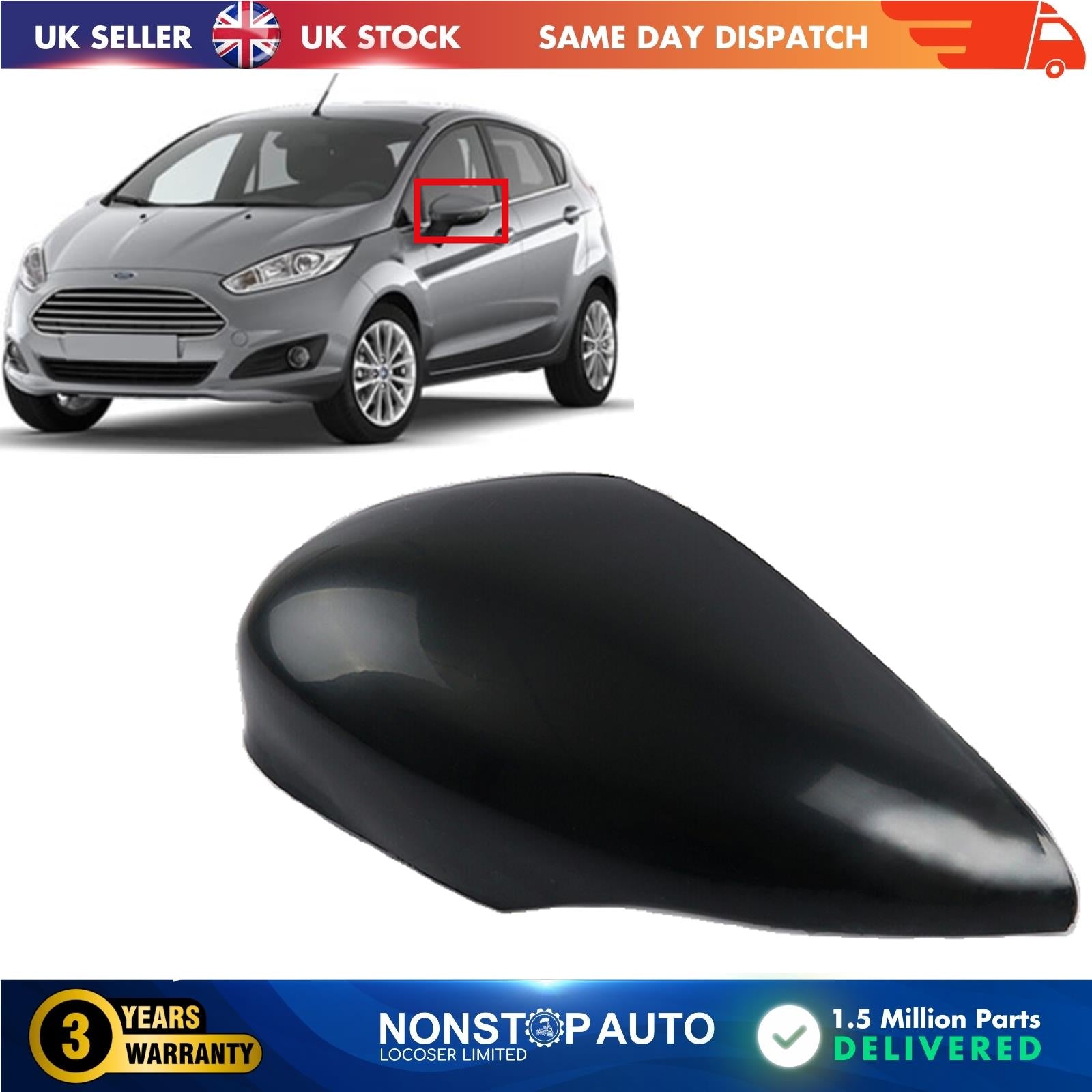 DOOR WING MIRROR COVER CAP LEFT SIDE FOR FORD FIESTA VI B-MAX 8A6117K746