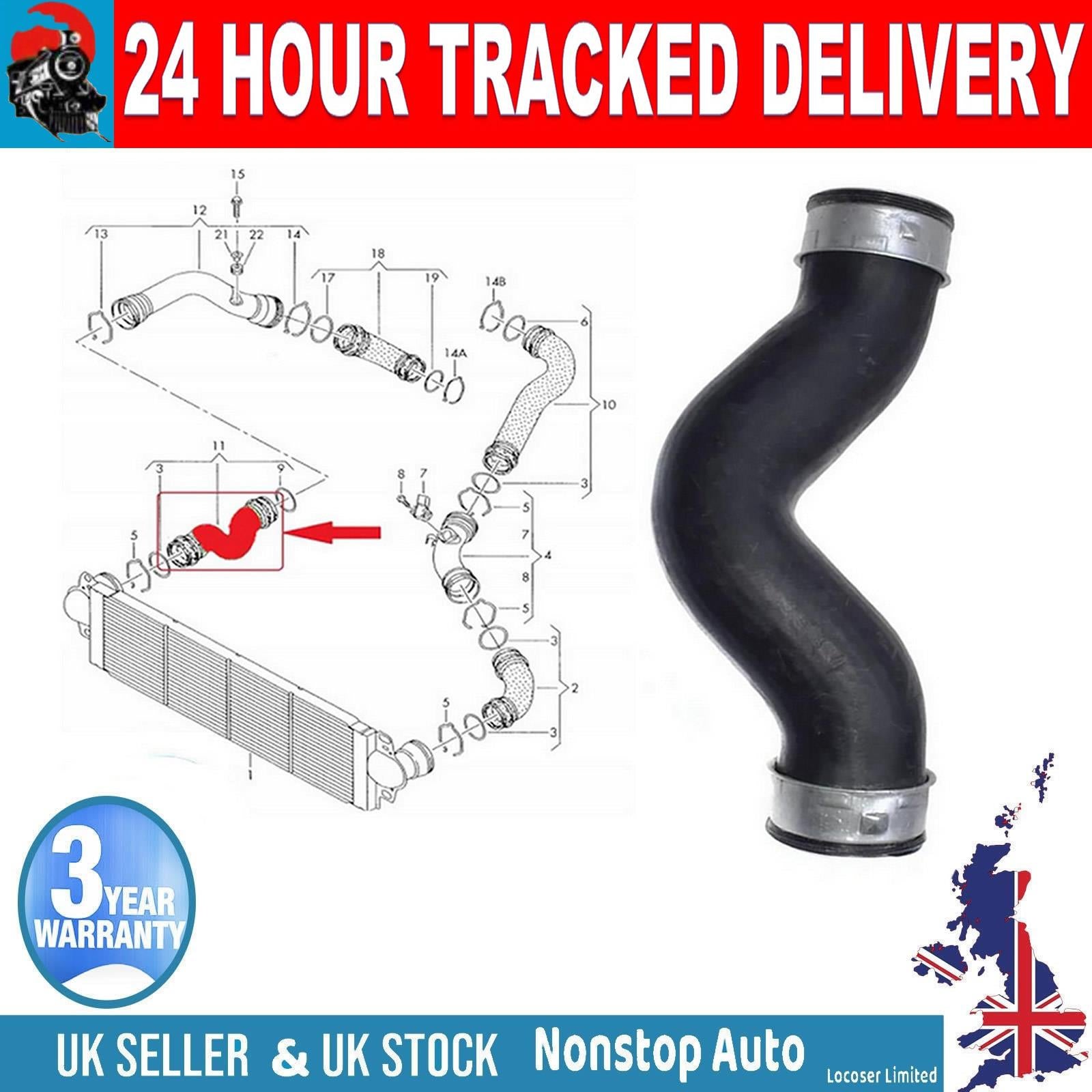 TURBO INTERCOOLER HOSE PIPE FOR VW TRANSPORTER V 1.9 D SEAT ALTEA LEON II TOLEDO III 1.9 D 2.0 D  7H0145709B
