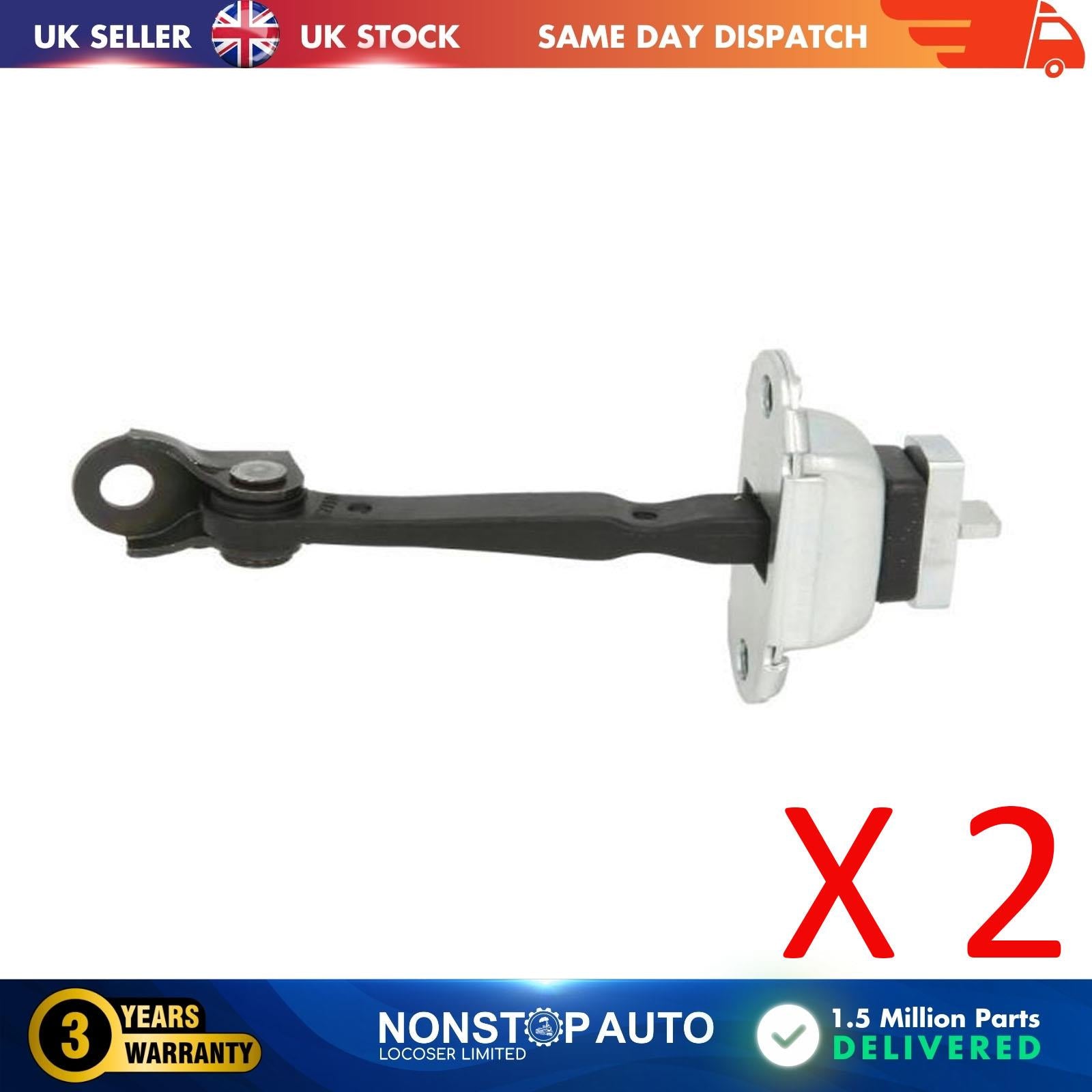 2 X Rear Door Hinge Stop Check Strap Limitery Right and Left Side Fits SKODA Fabia Mk1 6Y0839249G