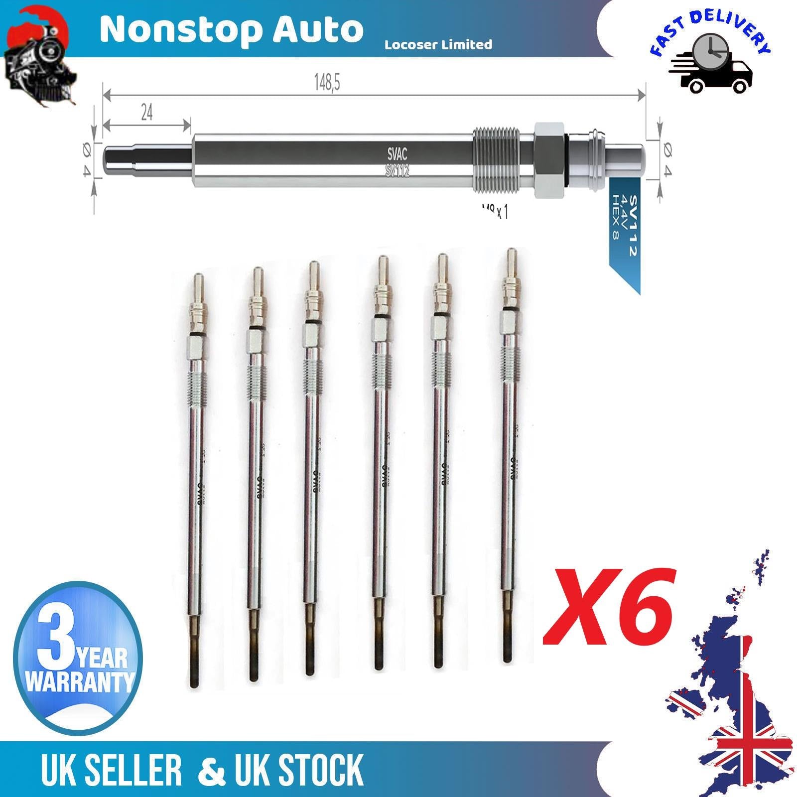 6X Glow Plugs For CHRYSLER 300 C 05175756AA