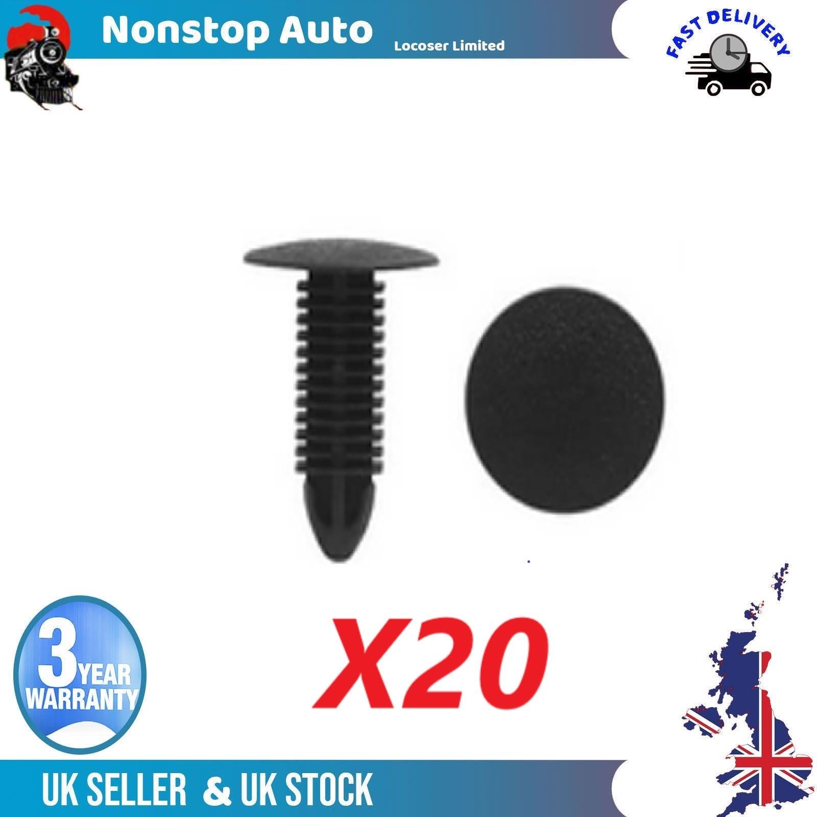 20X Universal Trunk Liner Retainer Trim Clips / Interior Door Panel Trim Carpet Floor Clips
