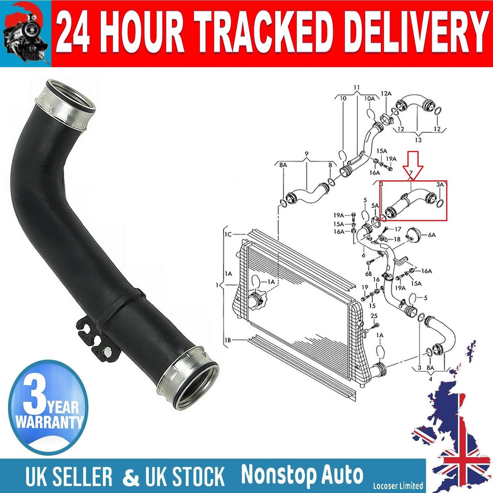 TURBO INTERCOOLER HOSE PIPE FOR AUDI A3 SEAT ALTEA IBIZA III LEON TOLEDO III SKODA OCTAVIA II SUPERB II VW GOLF JETTA III PASSAT B6 TOURAN   1K0145838N