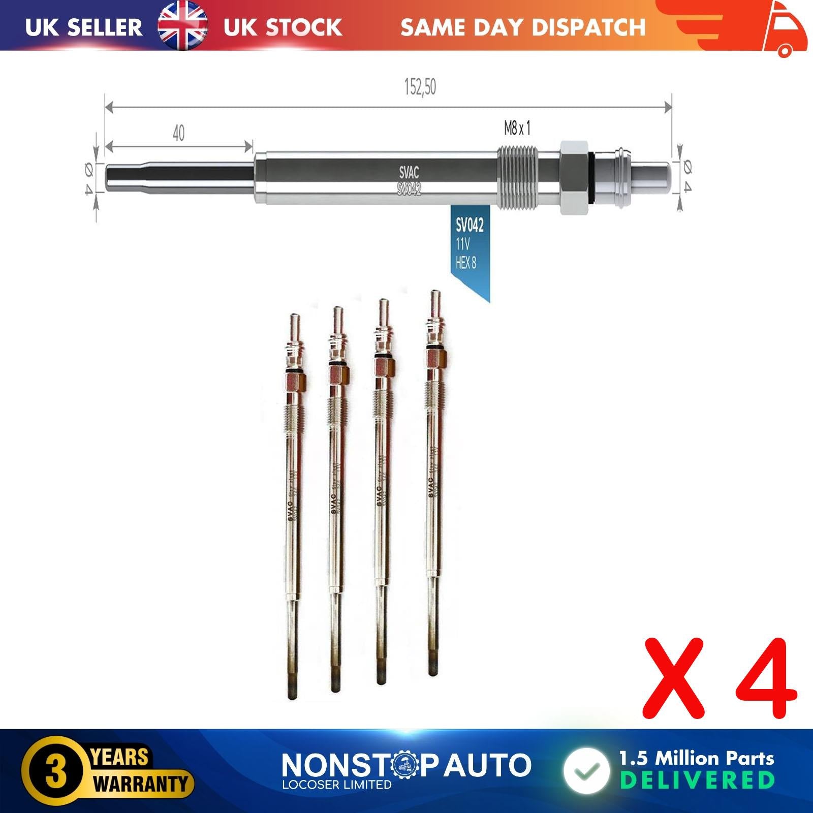 4X Glow Plugs For TATA Indigo Xenon Pickup 5960A4